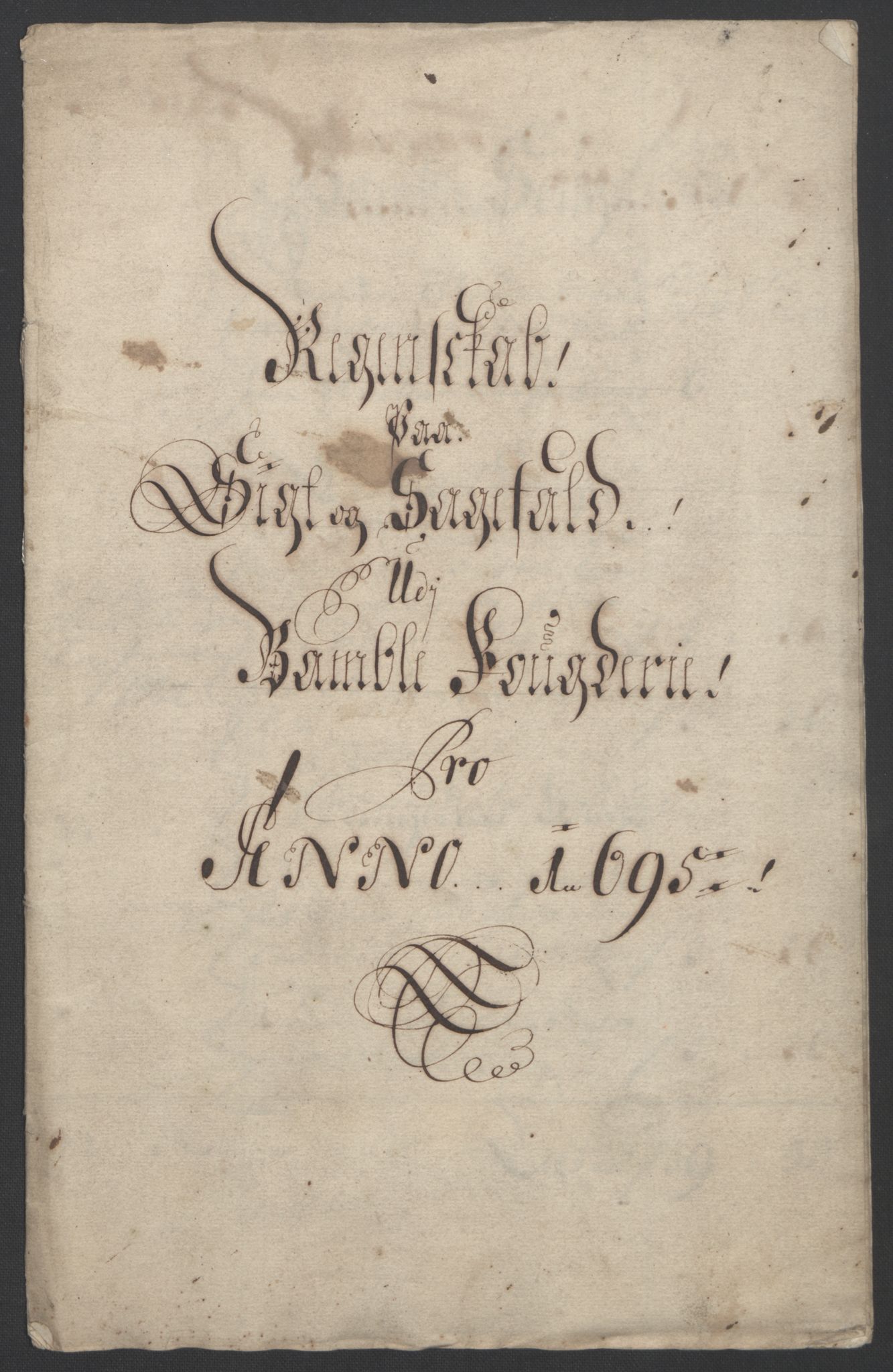 Rentekammeret inntil 1814, Reviderte regnskaper, Fogderegnskap, RA/EA-4092/R36/L2093: Fogderegnskap Øvre og Nedre Telemark og Bamble, 1695, p. 347