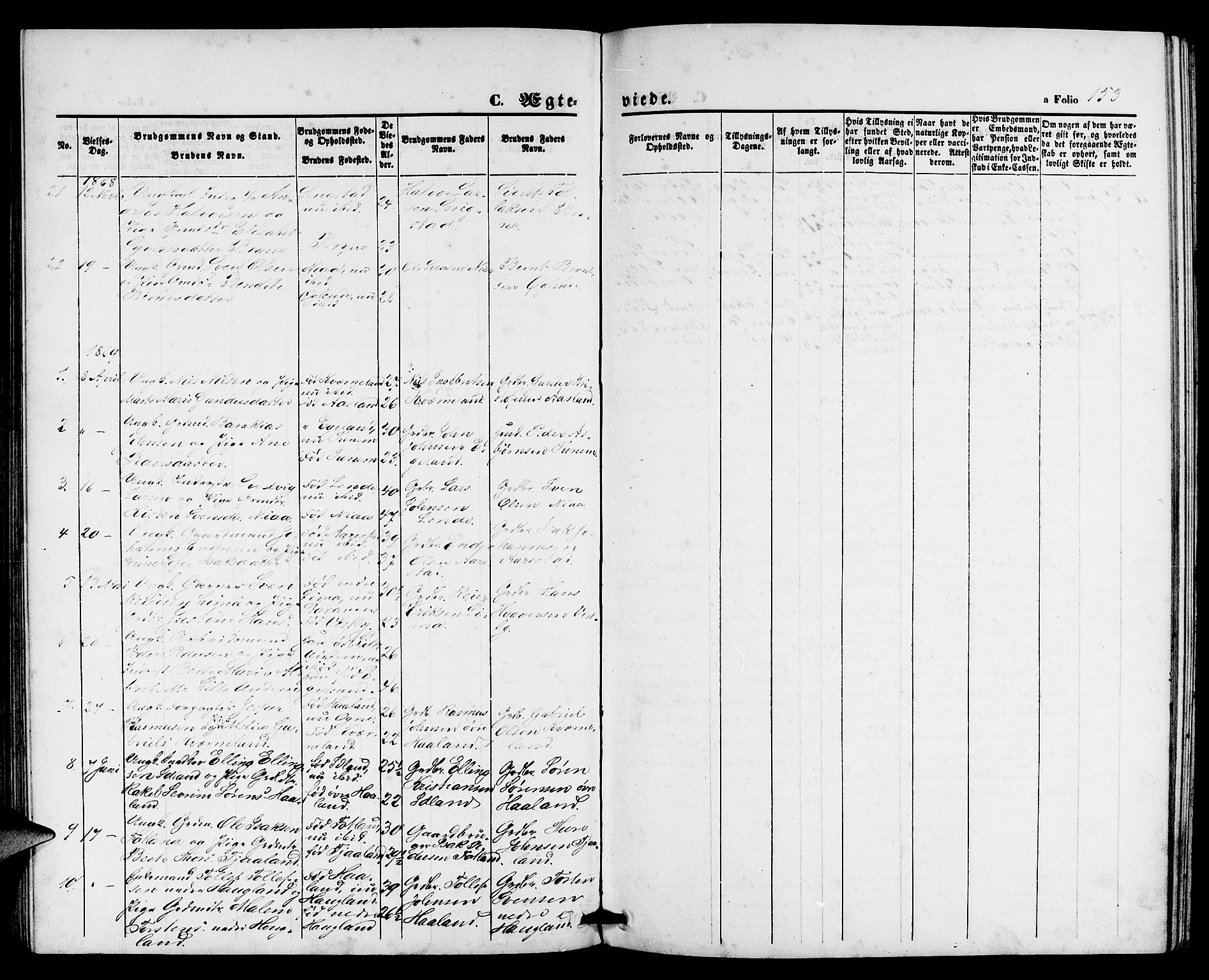 Lye sokneprestkontor, AV/SAST-A-101794/001/30BB/L0004: Parish register (copy) no. B 4, 1868-1878, p. 153