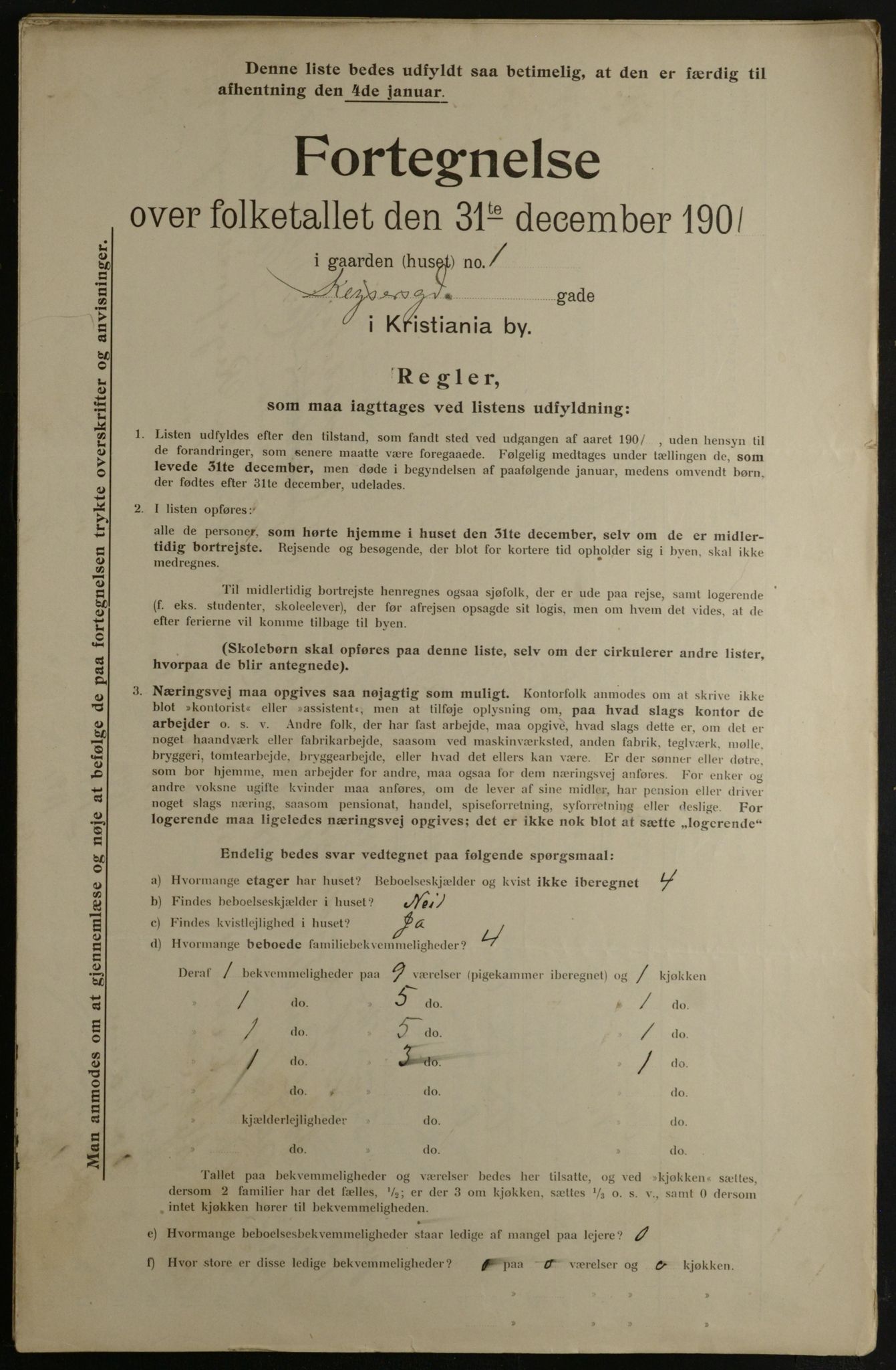 OBA, Municipal Census 1901 for Kristiania, 1901, p. 7679