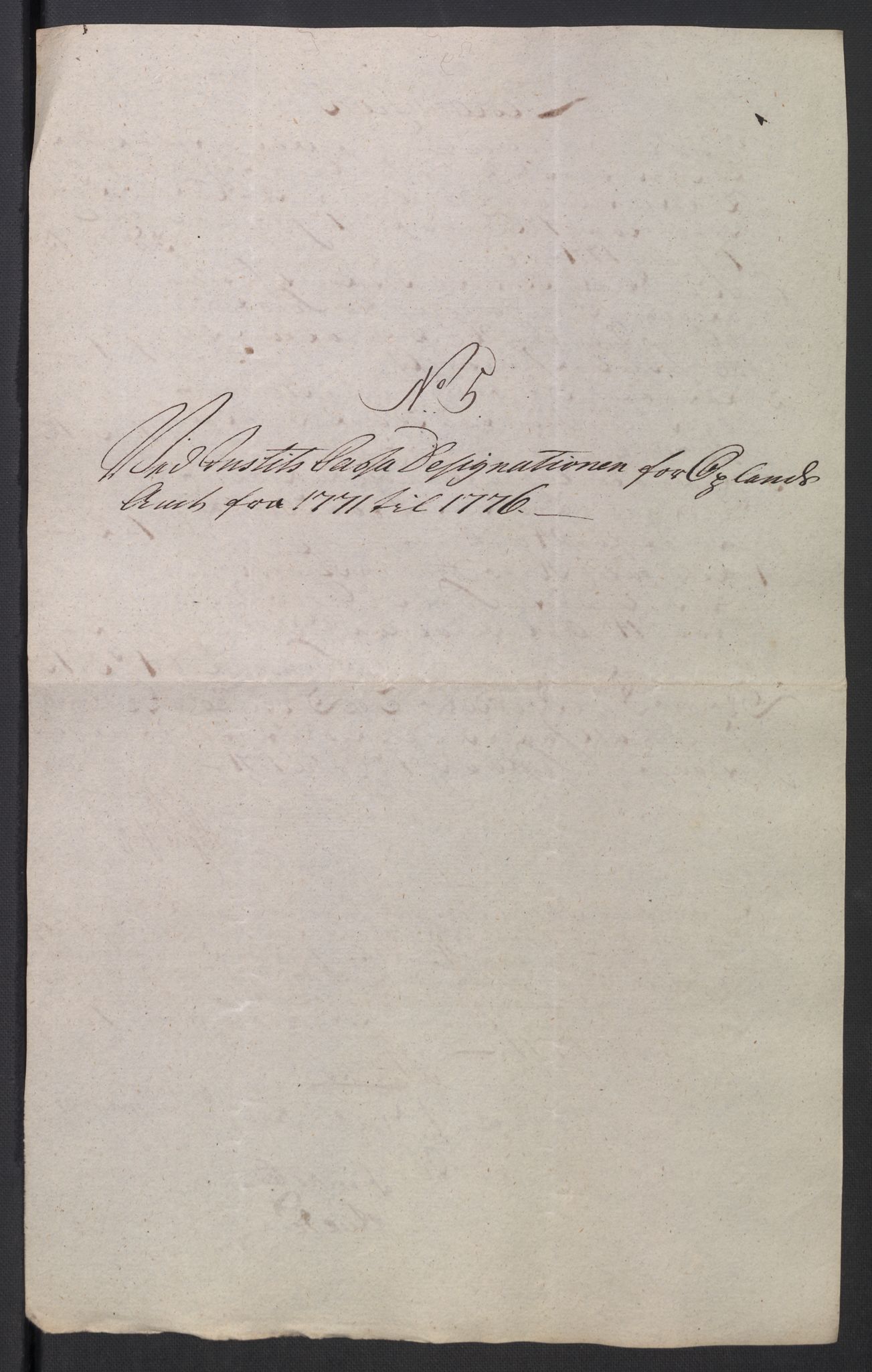 Rentekammeret inntil 1814, Reviderte regnskaper, Mindre regnskaper, AV/RA-EA-4068/Rb/L0014: Opplands amt, 1771-1779, p. 315