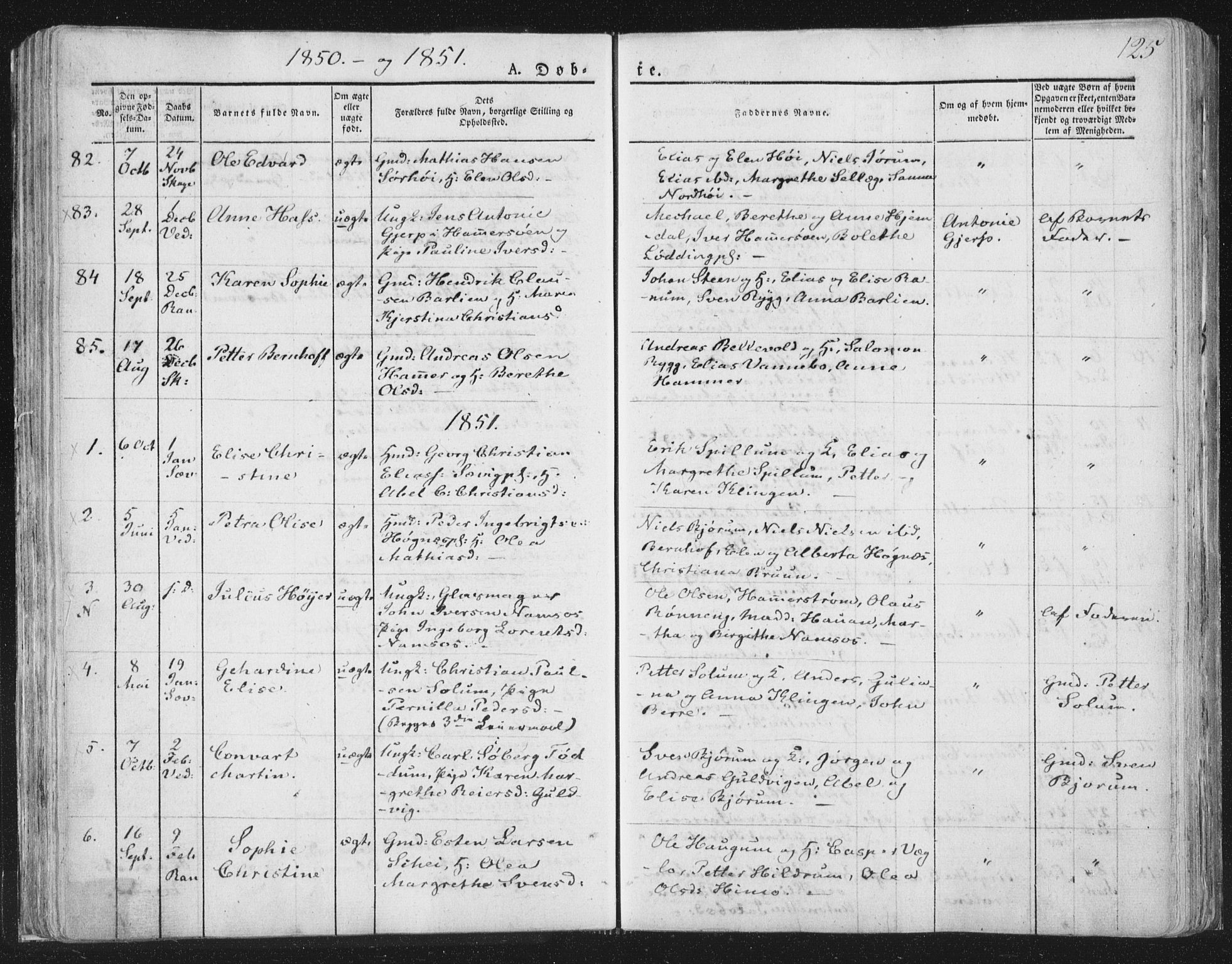 Ministerialprotokoller, klokkerbøker og fødselsregistre - Nord-Trøndelag, AV/SAT-A-1458/764/L0551: Parish register (official) no. 764A07a, 1824-1864, p. 125