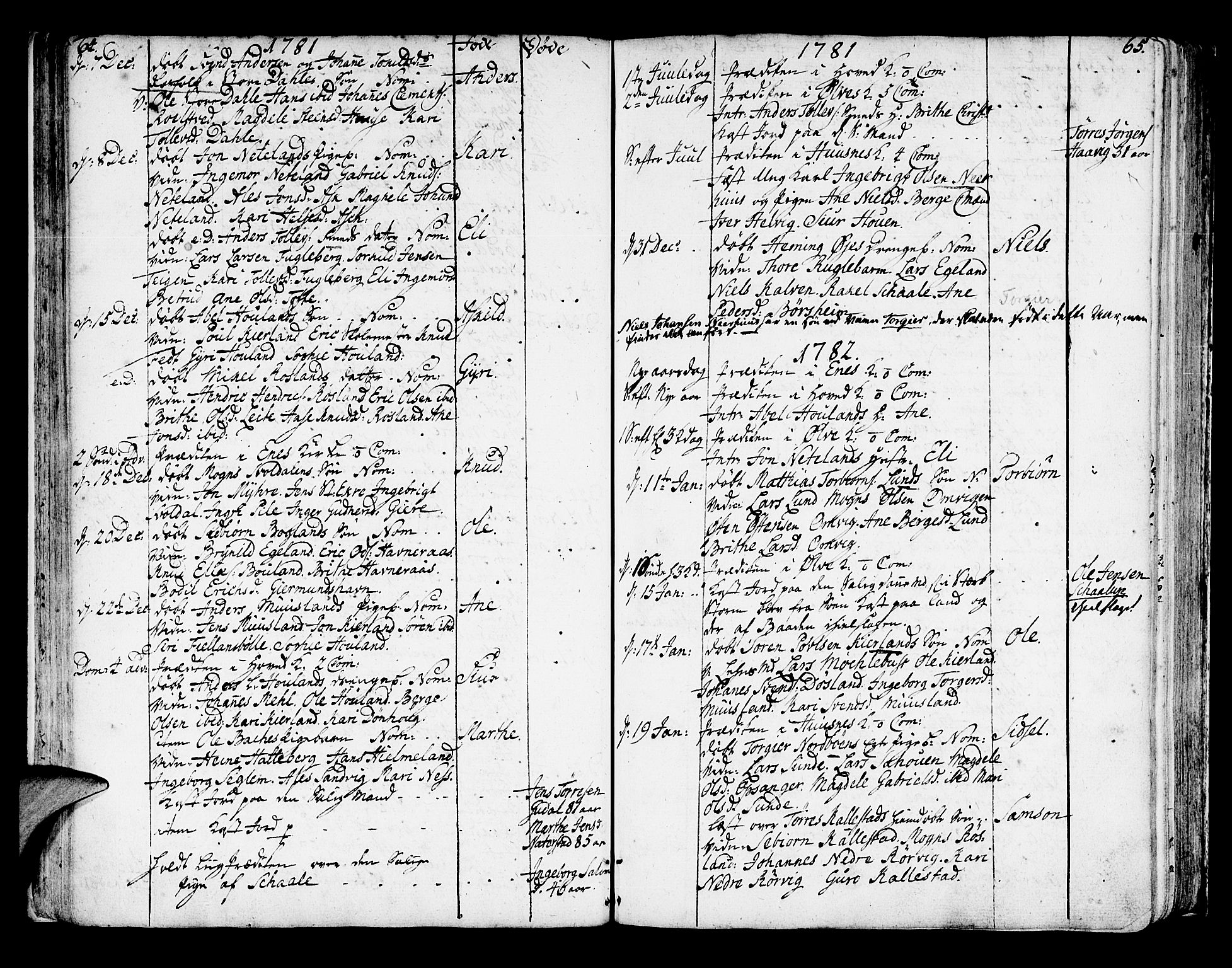 Kvinnherad sokneprestembete, AV/SAB-A-76401/H/Haa: Parish register (official) no. A 4, 1778-1811, p. 64-65