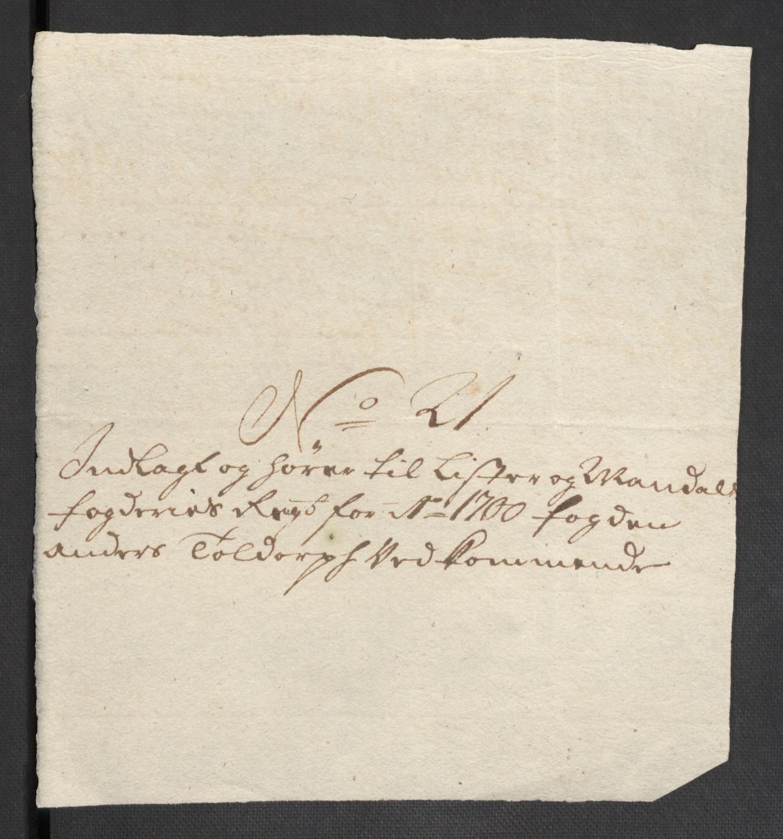 Rentekammeret inntil 1814, Reviderte regnskaper, Fogderegnskap, AV/RA-EA-4092/R43/L2548: Fogderegnskap Lista og Mandal, 1700, p. 185