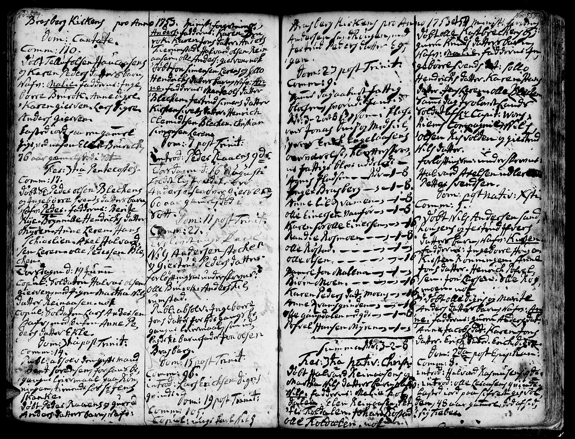 Ministerialprotokoller, klokkerbøker og fødselsregistre - Sør-Trøndelag, SAT/A-1456/606/L0278: Parish register (official) no. 606A01 /4, 1727-1780, p. 554-555