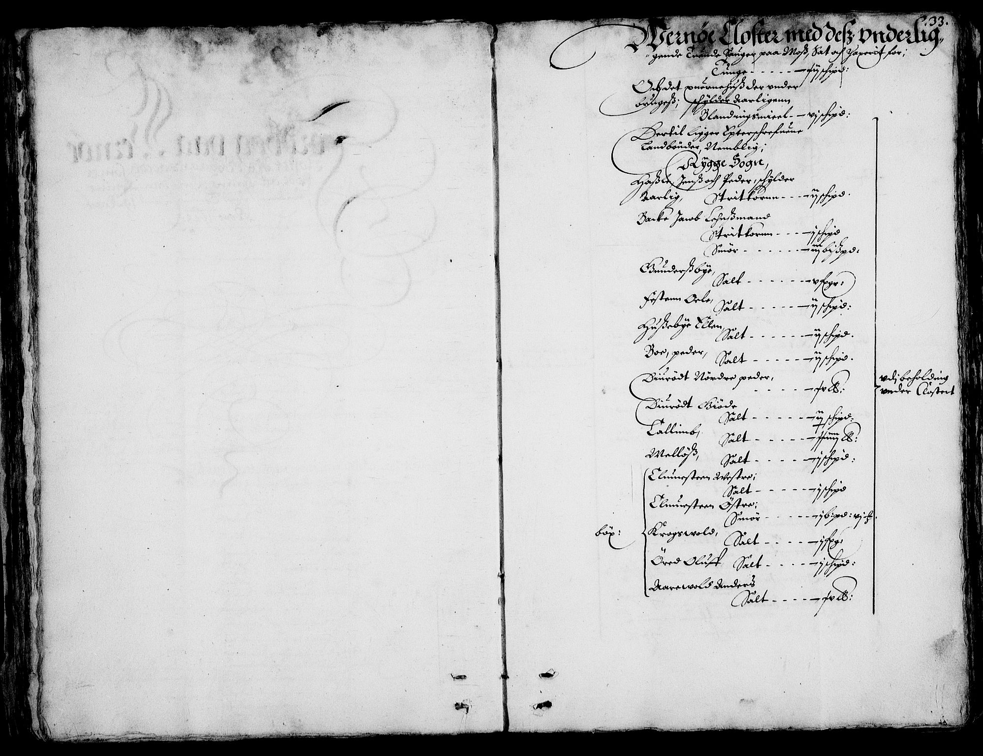 Rentekammeret inntil 1814, Realistisk ordnet avdeling, RA/EA-4070/On/L0001/0002: Statens gods / [Jj 2]: Jordebok og forklaring over atkomstene til Hannibal Sehesteds gods, 1651, p. 32b-33a