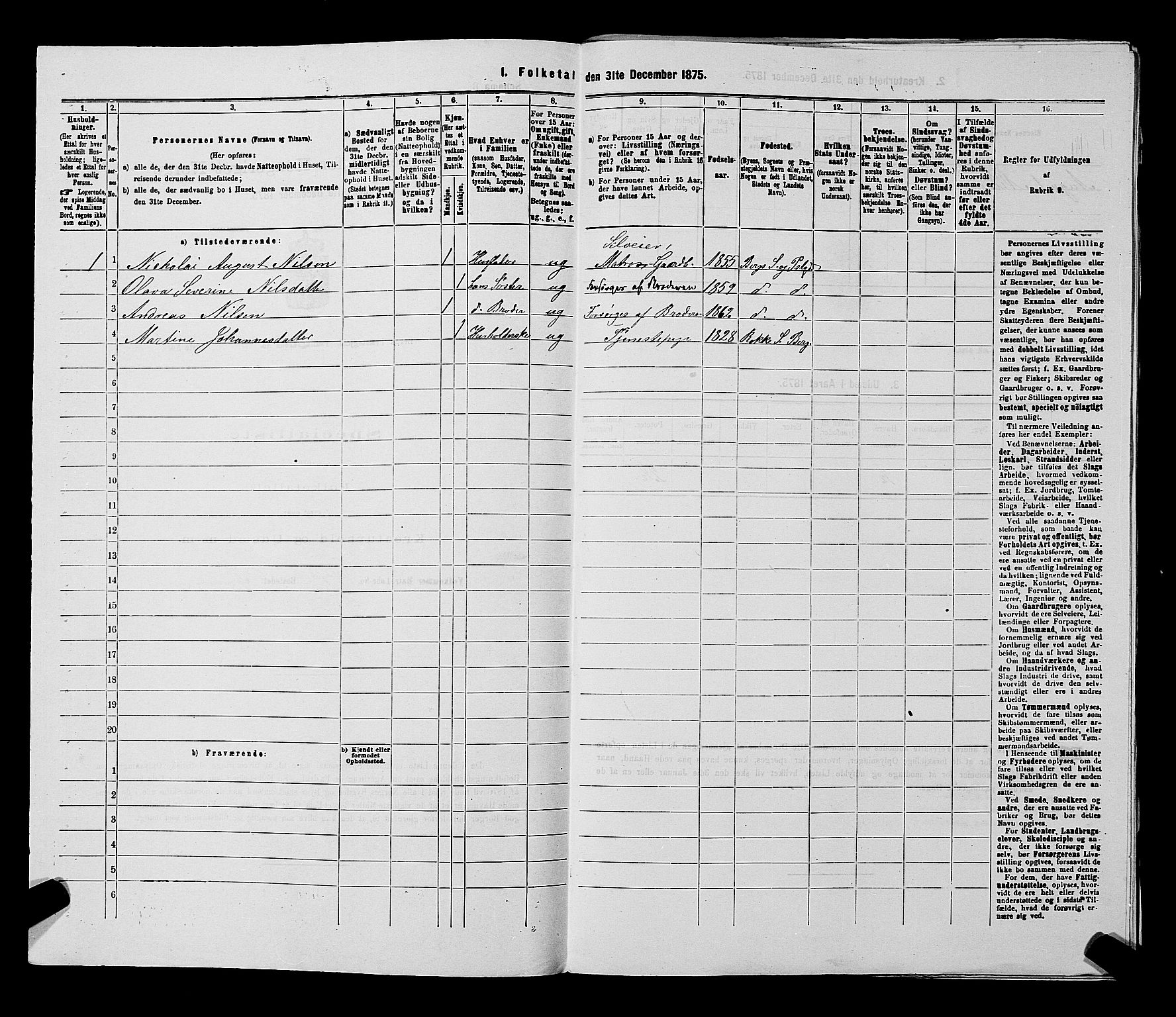 RA, 1875 census for 0116P Berg, 1875, p. 406