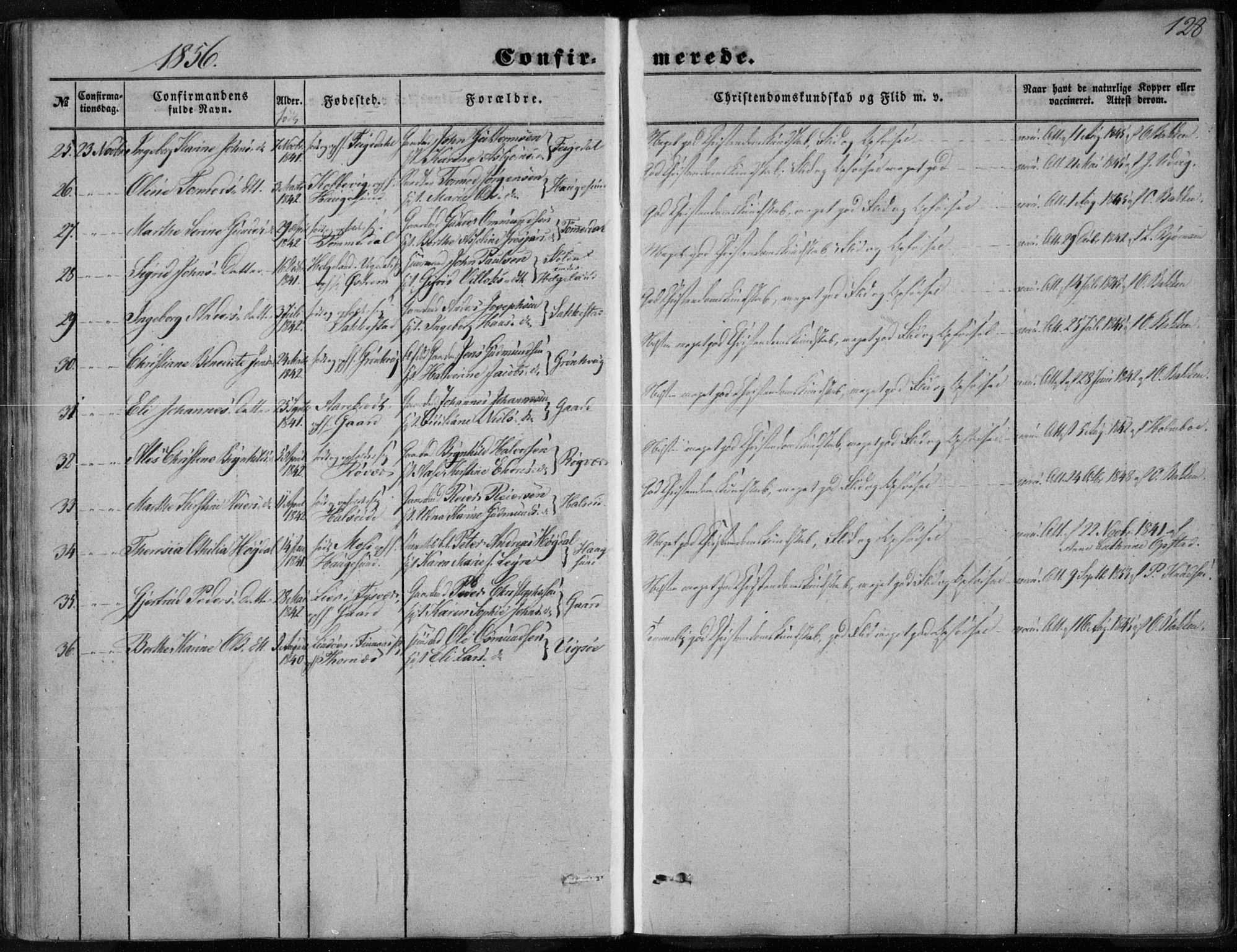 Torvastad sokneprestkontor, AV/SAST-A -101857/H/Ha/Haa/L0009: Parish register (official) no. A 9, 1847-1856, p. 128