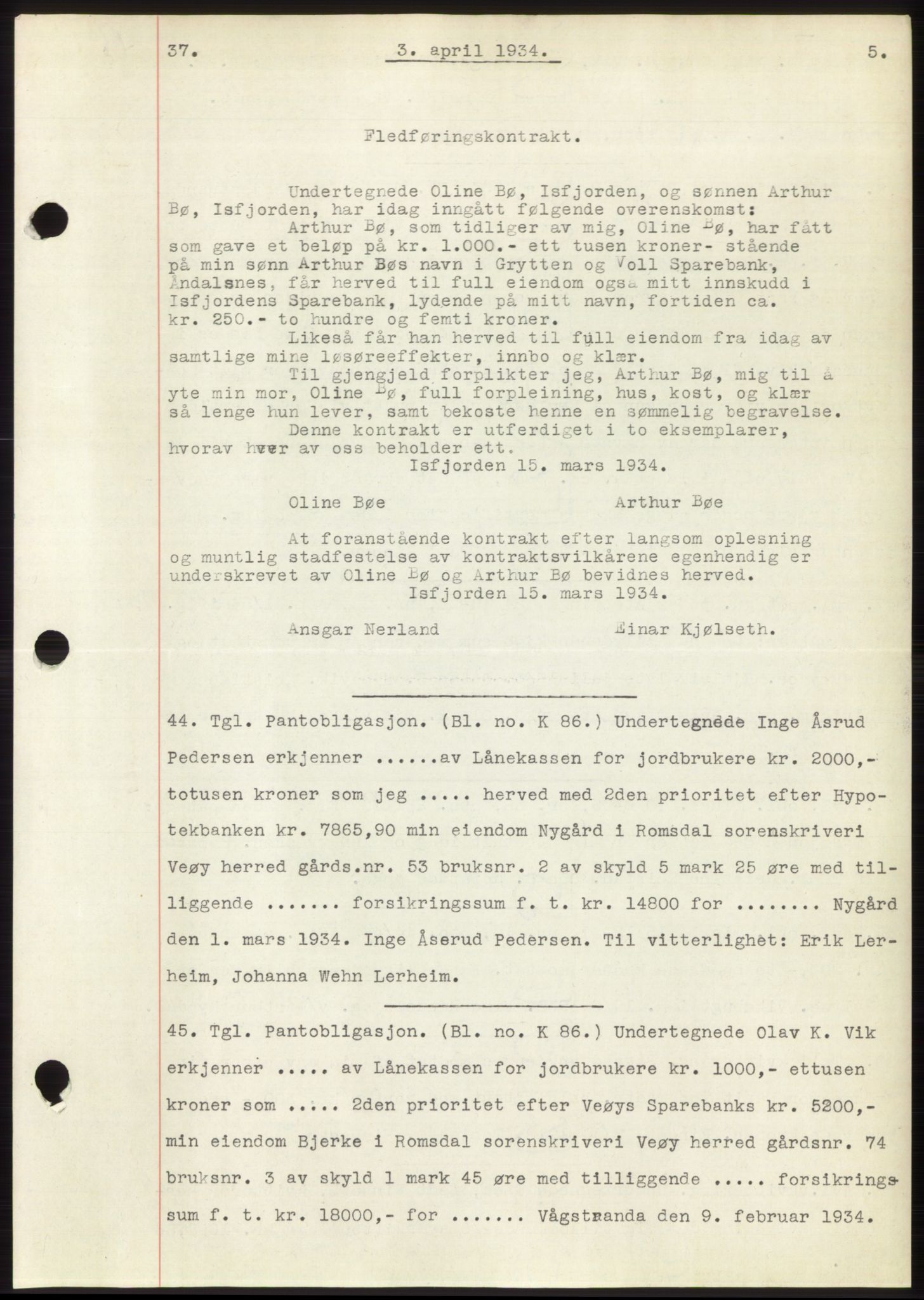 Romsdal sorenskriveri, AV/SAT-A-4149/1/2/2C/L0065: Mortgage book no. 59, 1934-1934, Deed date: 03.04.1934