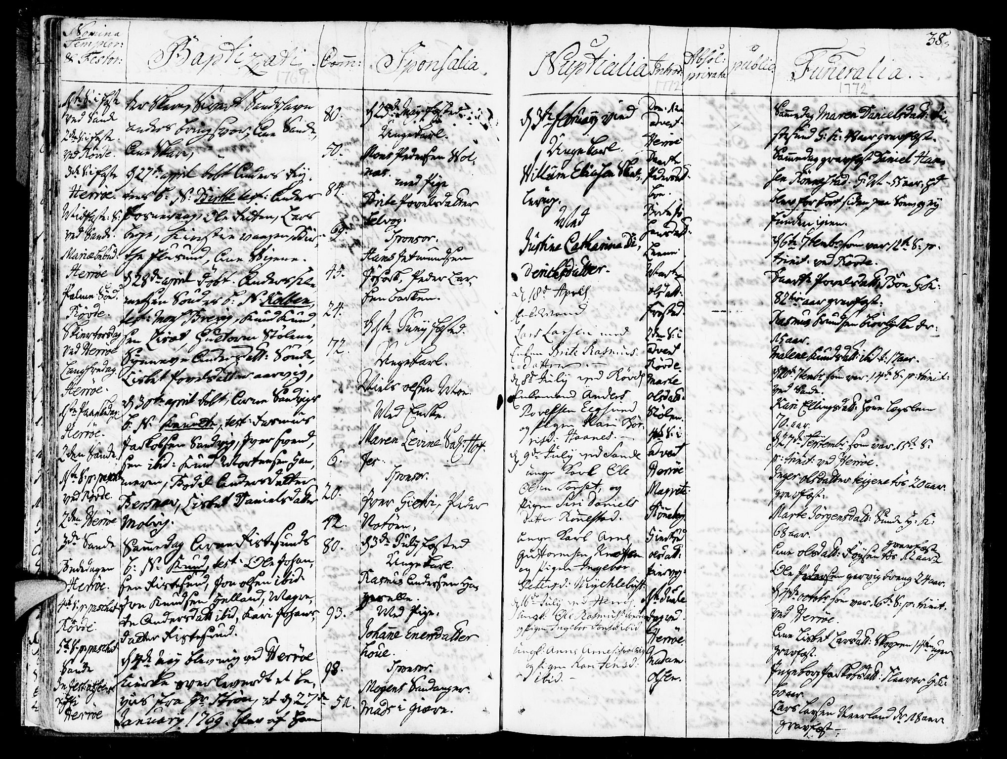 Ministerialprotokoller, klokkerbøker og fødselsregistre - Møre og Romsdal, SAT/A-1454/507/L0067: Parish register (official) no. 507A02, 1767-1788, p. 38