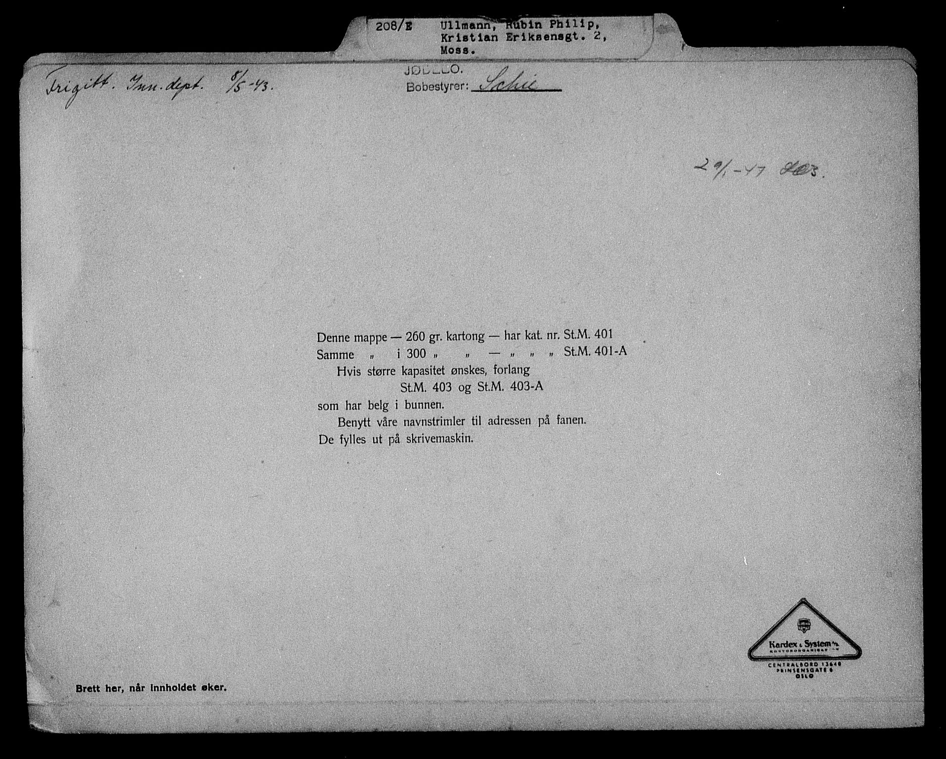 Justisdepartementet, Tilbakeføringskontoret for inndratte formuer, RA/S-1564/H/Hc/Hcd/L1008: --, 1945-1947, p. 683