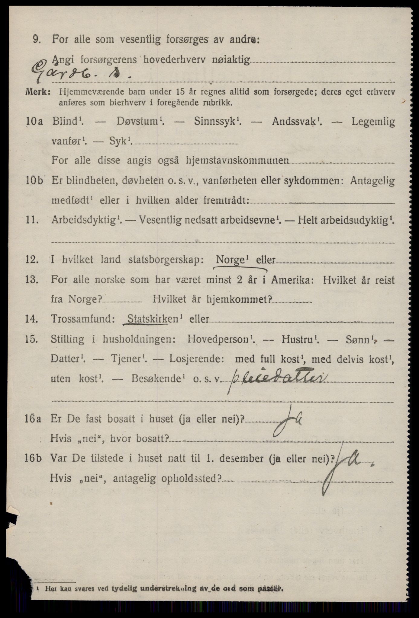 SAT, 1920 census for Tingvoll, 1920, p. 5093