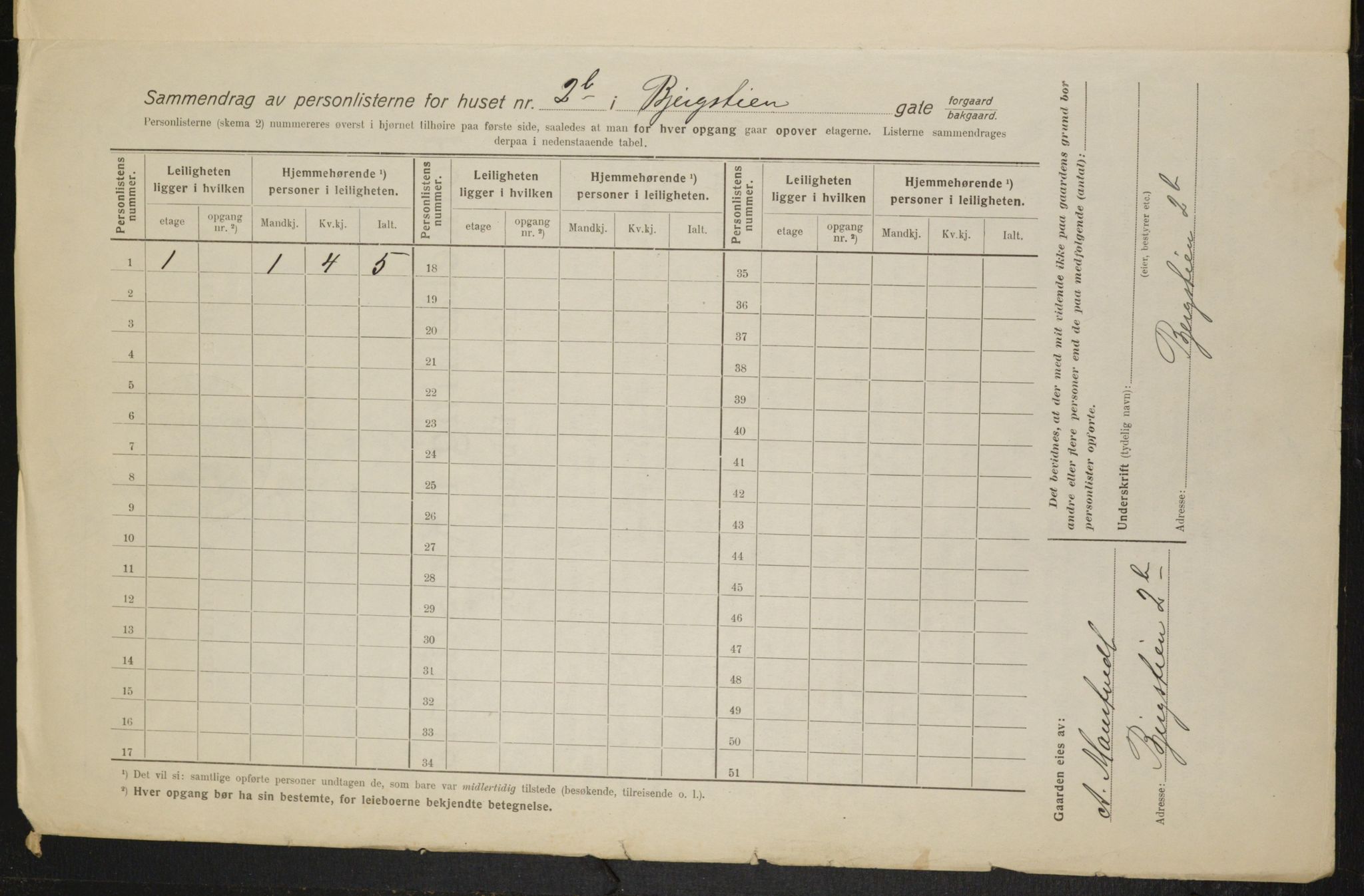 OBA, Municipal Census 1916 for Kristiania, 1916, p. 4387