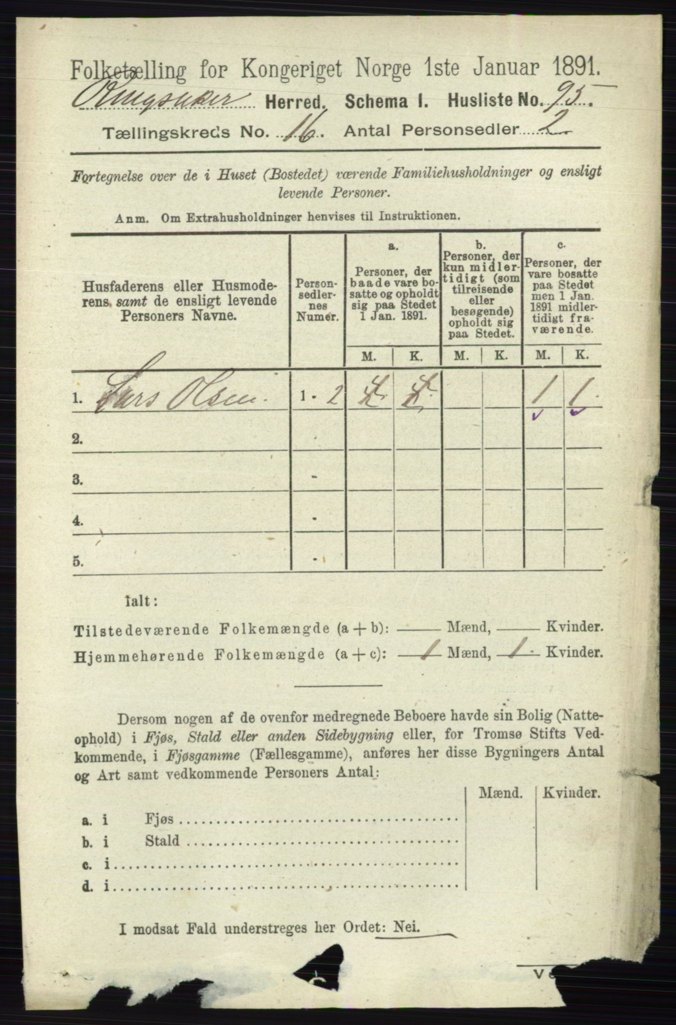 RA, 1891 census for 0412 Ringsaker, 1891, p. 9080
