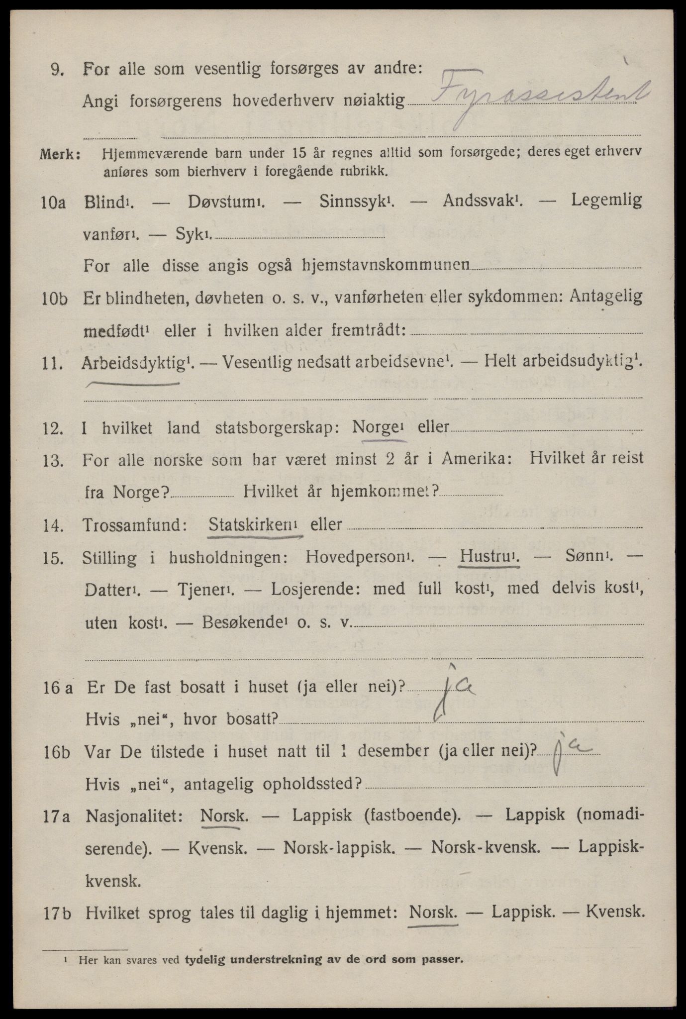 SAT, 1920 census for Værøy, 1920, p. 3924