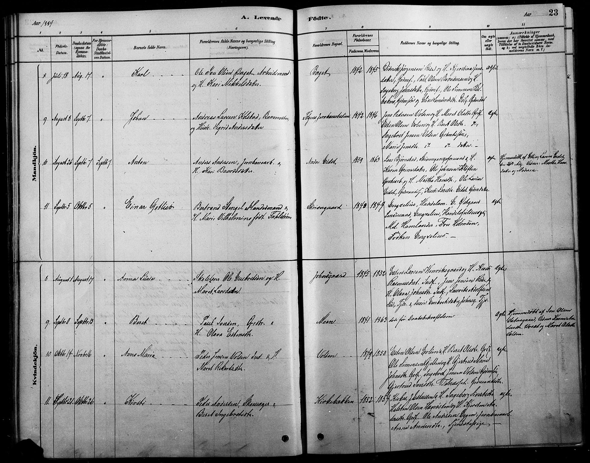 Tolga prestekontor, AV/SAH-PREST-062/L/L0007: Parish register (copy) no. 7, 1878-1919, p. 23