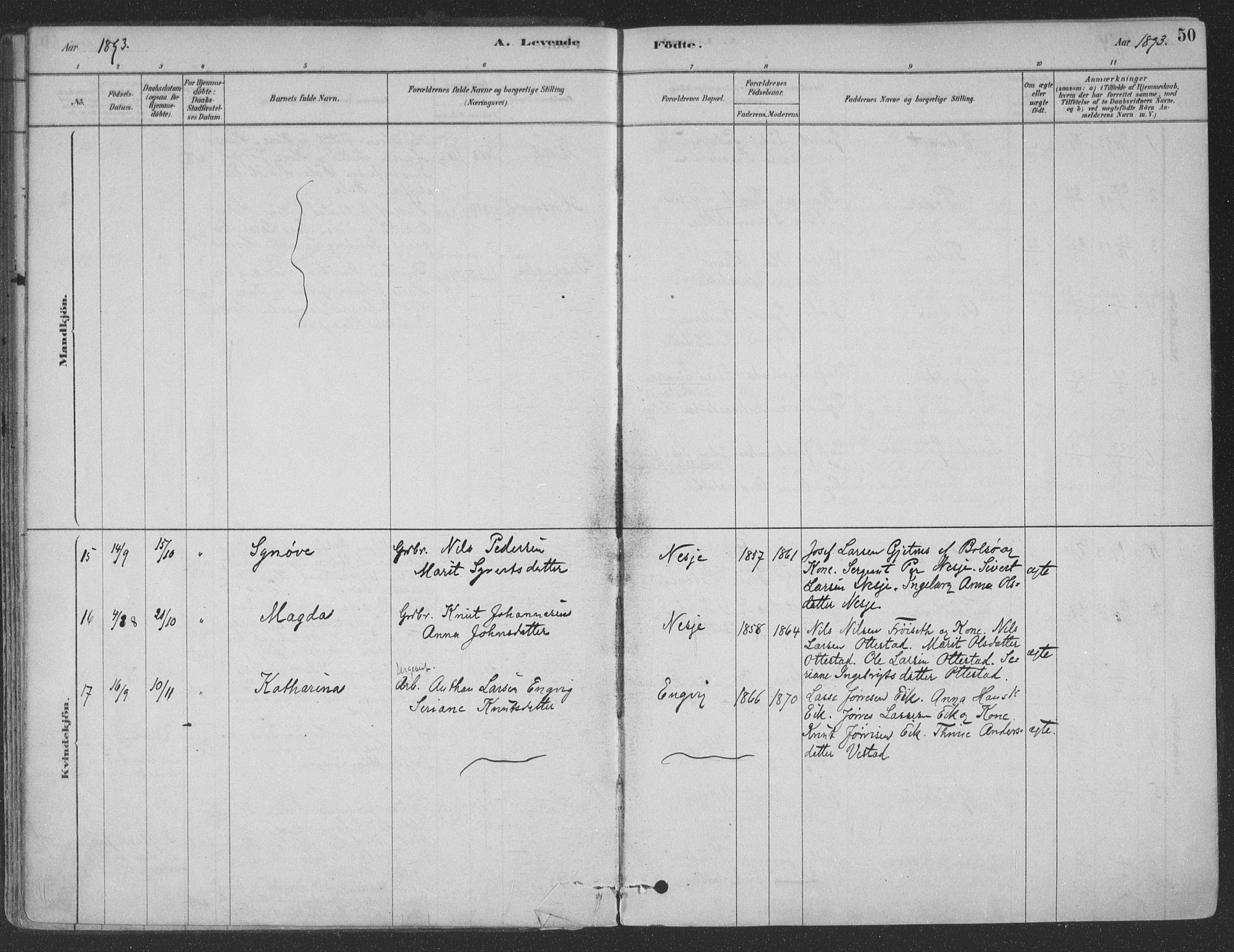 Ministerialprotokoller, klokkerbøker og fødselsregistre - Møre og Romsdal, AV/SAT-A-1454/547/L0604: Parish register (official) no. 547A06, 1878-1906, p. 50