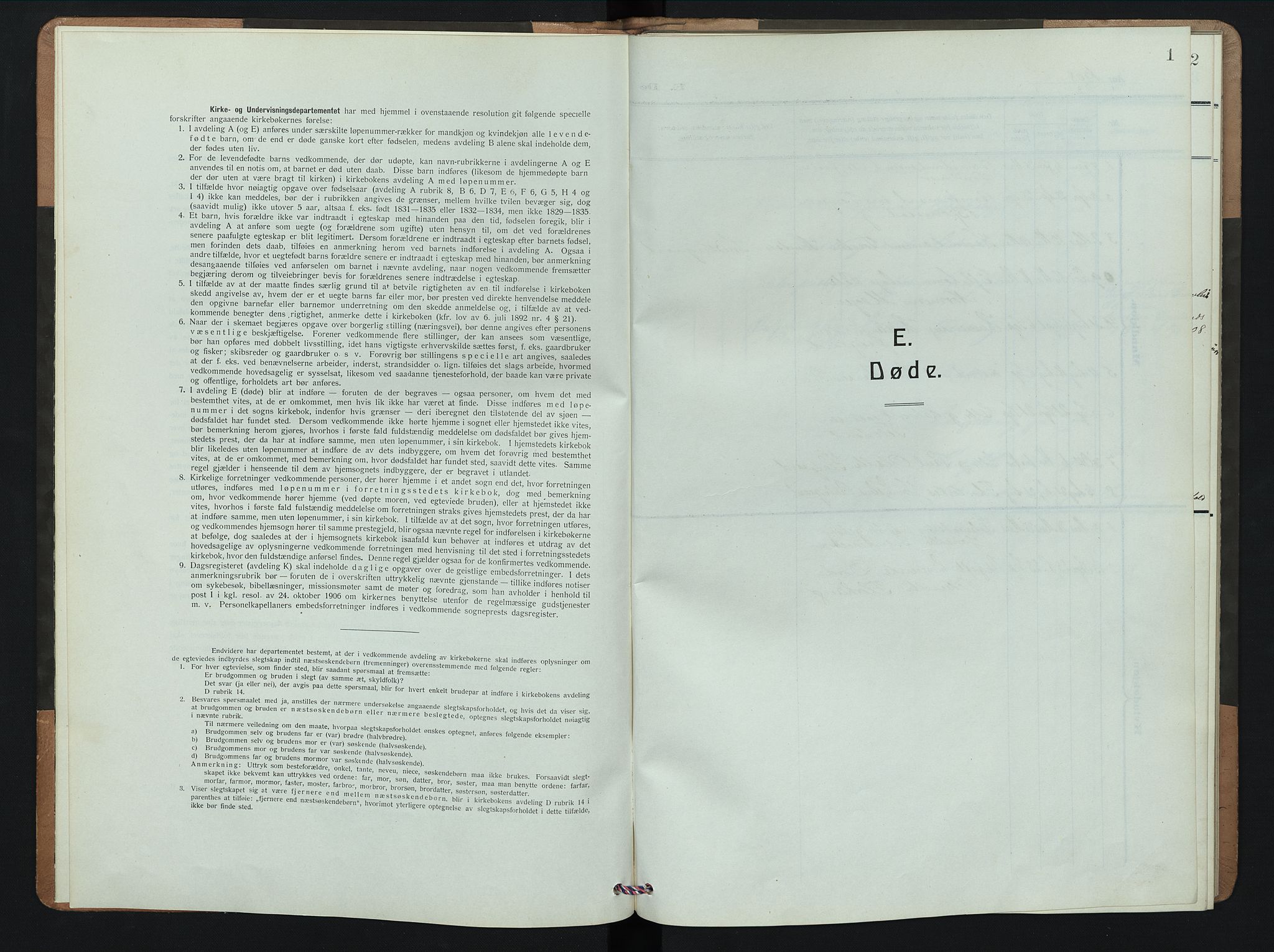 Tolga prestekontor, SAH/PREST-062/L/L0012: Parish register (copy) no. 12, 1908-1948, p. 1