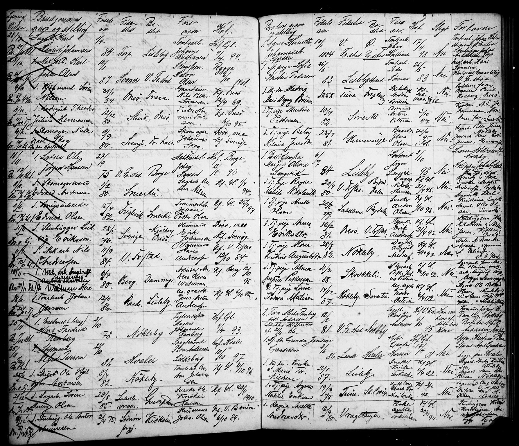Kråkerøy prestekontor Kirkebøker, AV/SAO-A-10912/H/Ha/L0001: Banns register no. 1, 1905-1909
