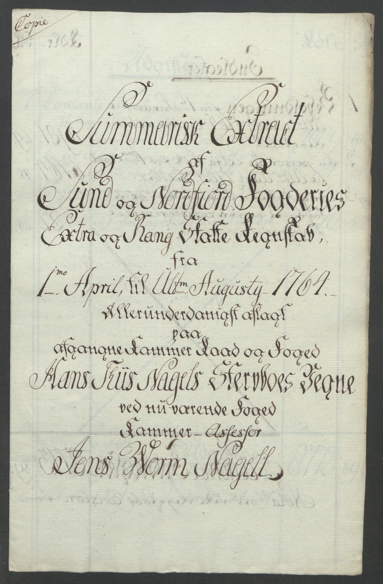 Rentekammeret inntil 1814, Reviderte regnskaper, Fogderegnskap, AV/RA-EA-4092/R53/L3550: Ekstraskatten Sunn- og Nordfjord, 1762-1771, p. 101