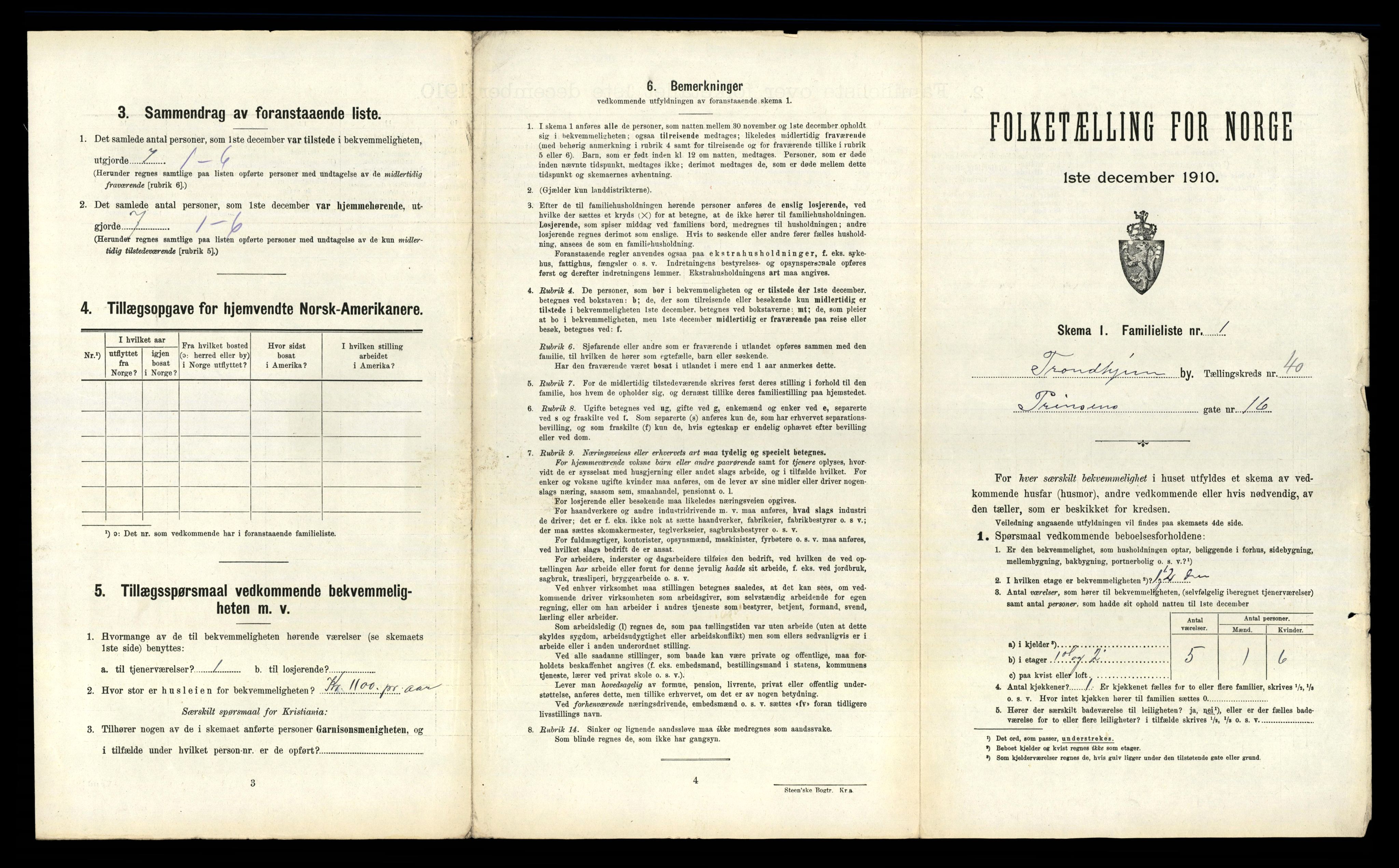 RA, 1910 census for Trondheim, 1910, p. 10705