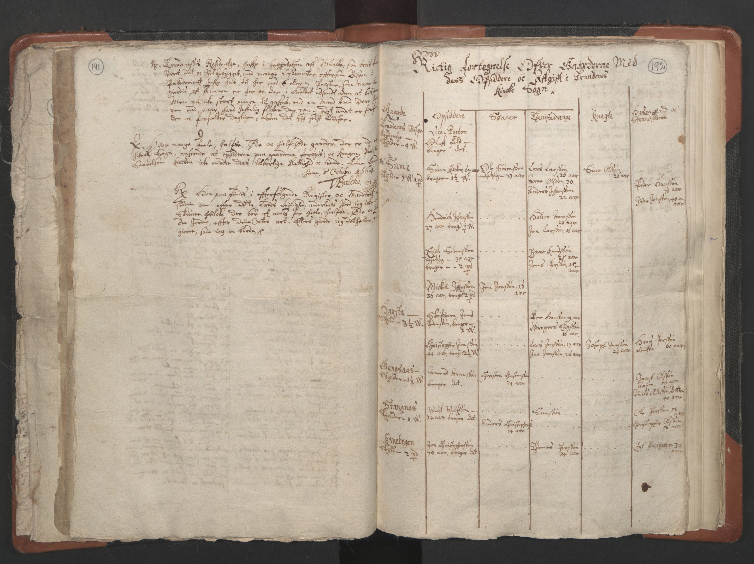 RA, Vicar's Census 1664-1666, no. 36: Lofoten and Vesterålen deanery, Senja deanery and Troms deanery, 1664-1666, p. 191-192