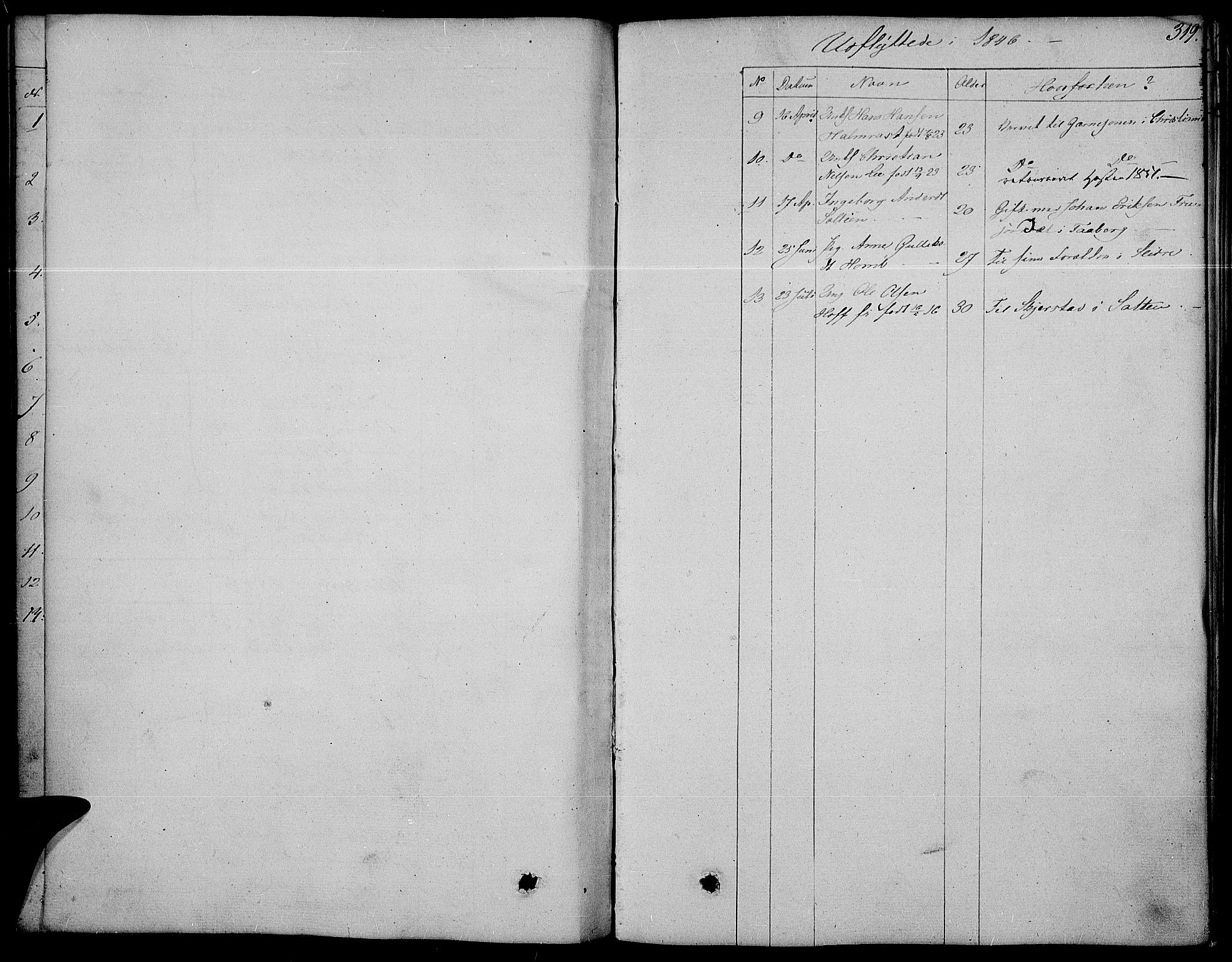 Land prestekontor, SAH/PREST-120/H/Ha/Haa/L0008: Parish register (official) no. 8, 1830-1846, p. 319