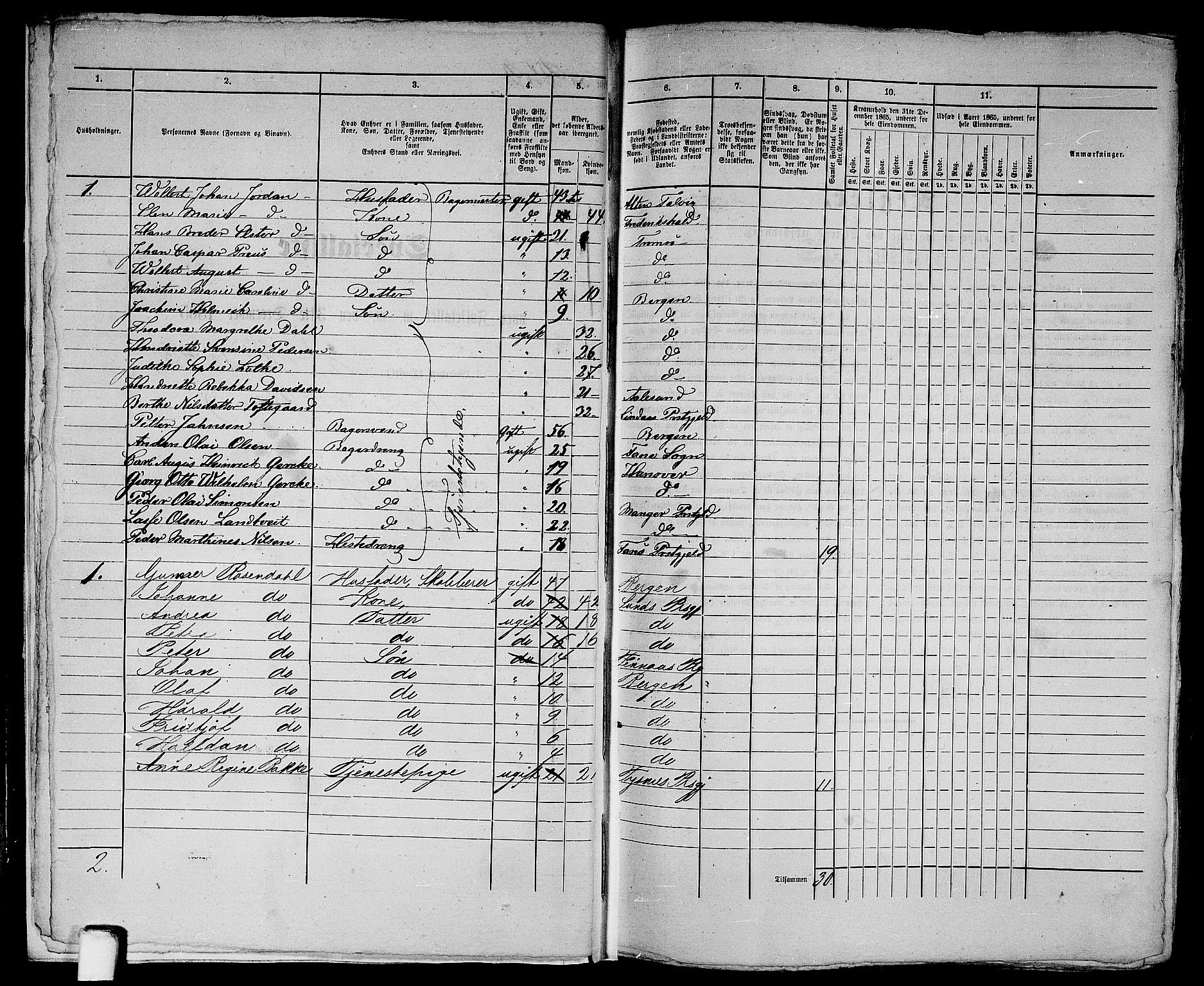 RA, 1865 census for Bergen, 1865, p. 556