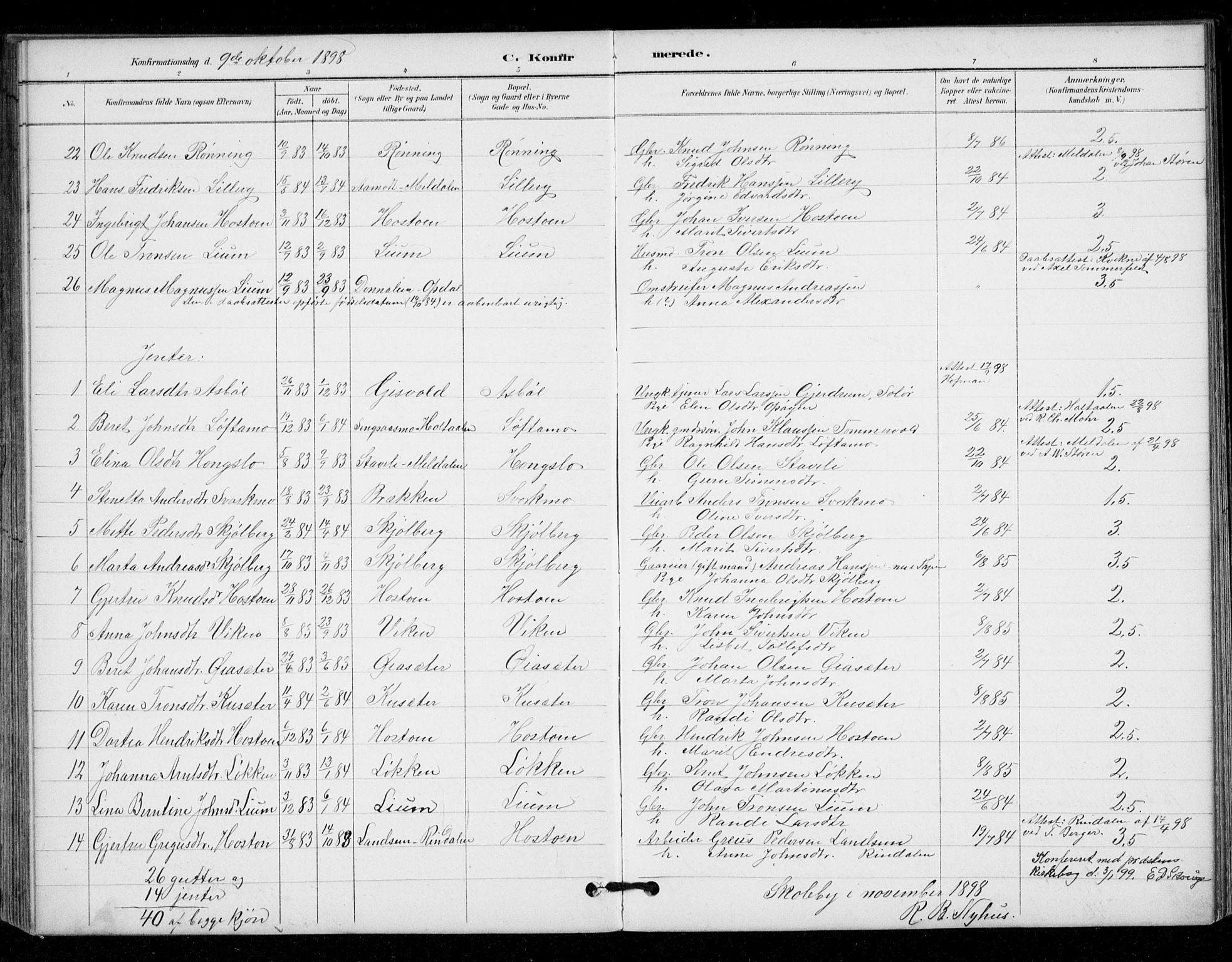 Ministerialprotokoller, klokkerbøker og fødselsregistre - Sør-Trøndelag, SAT/A-1456/671/L0841: Parish register (official) no. 671A03, 1893-1915