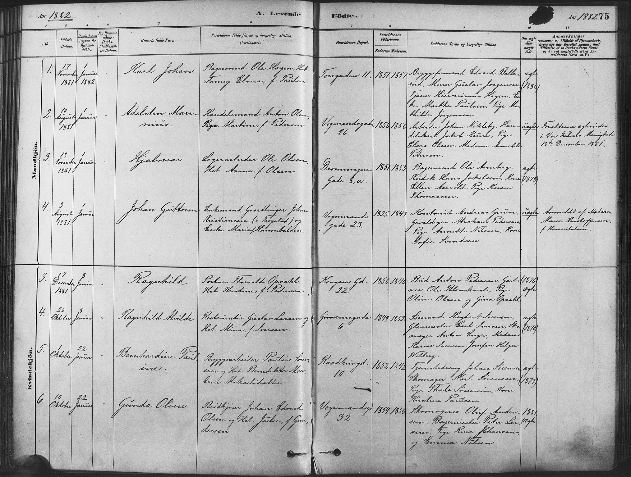 Oslo domkirke Kirkebøker, SAO/A-10752/F/Fa/L0029: Parish register (official) no. 29, 1879-1892, p. 75