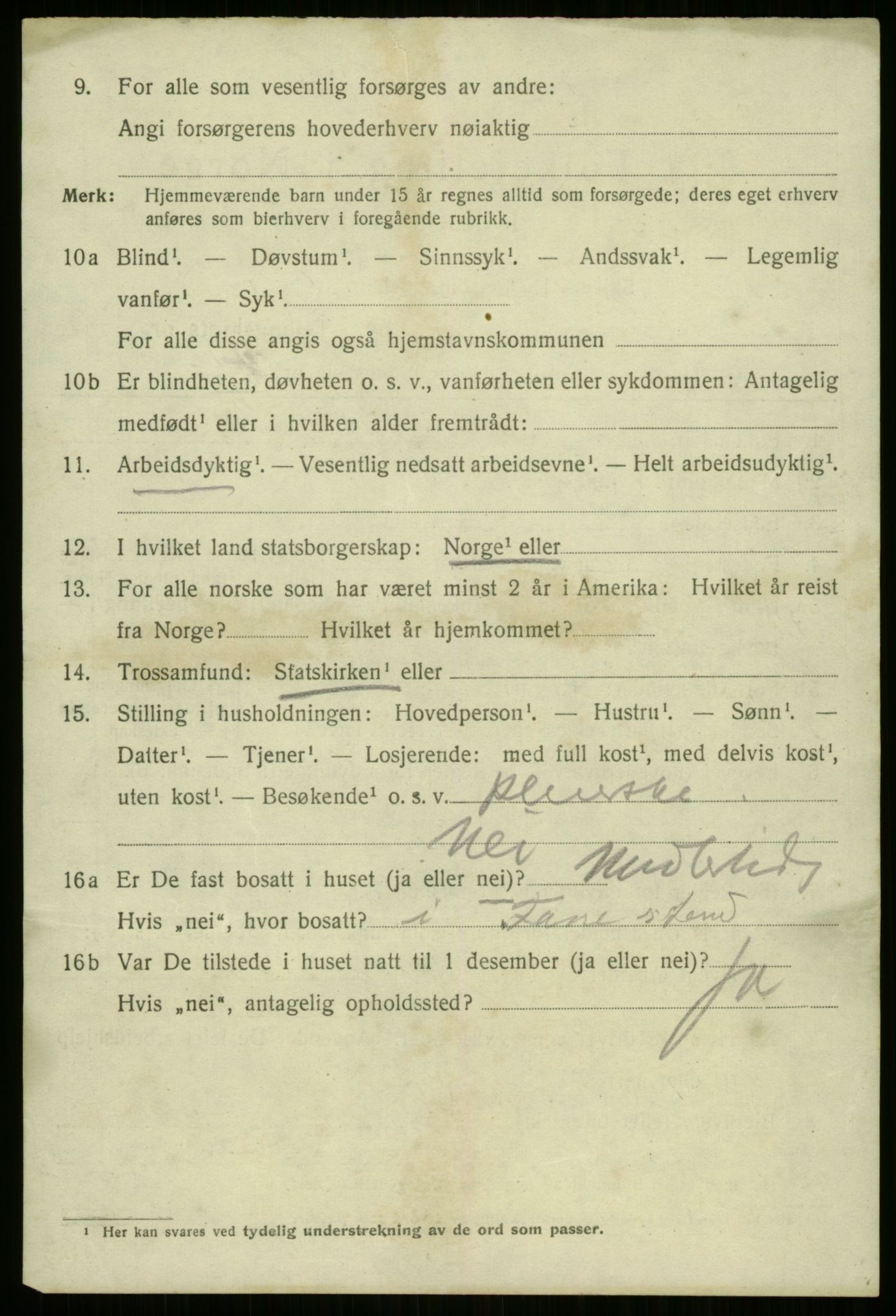 SAB, 1920 census for Bergen, 1920, p. 224730