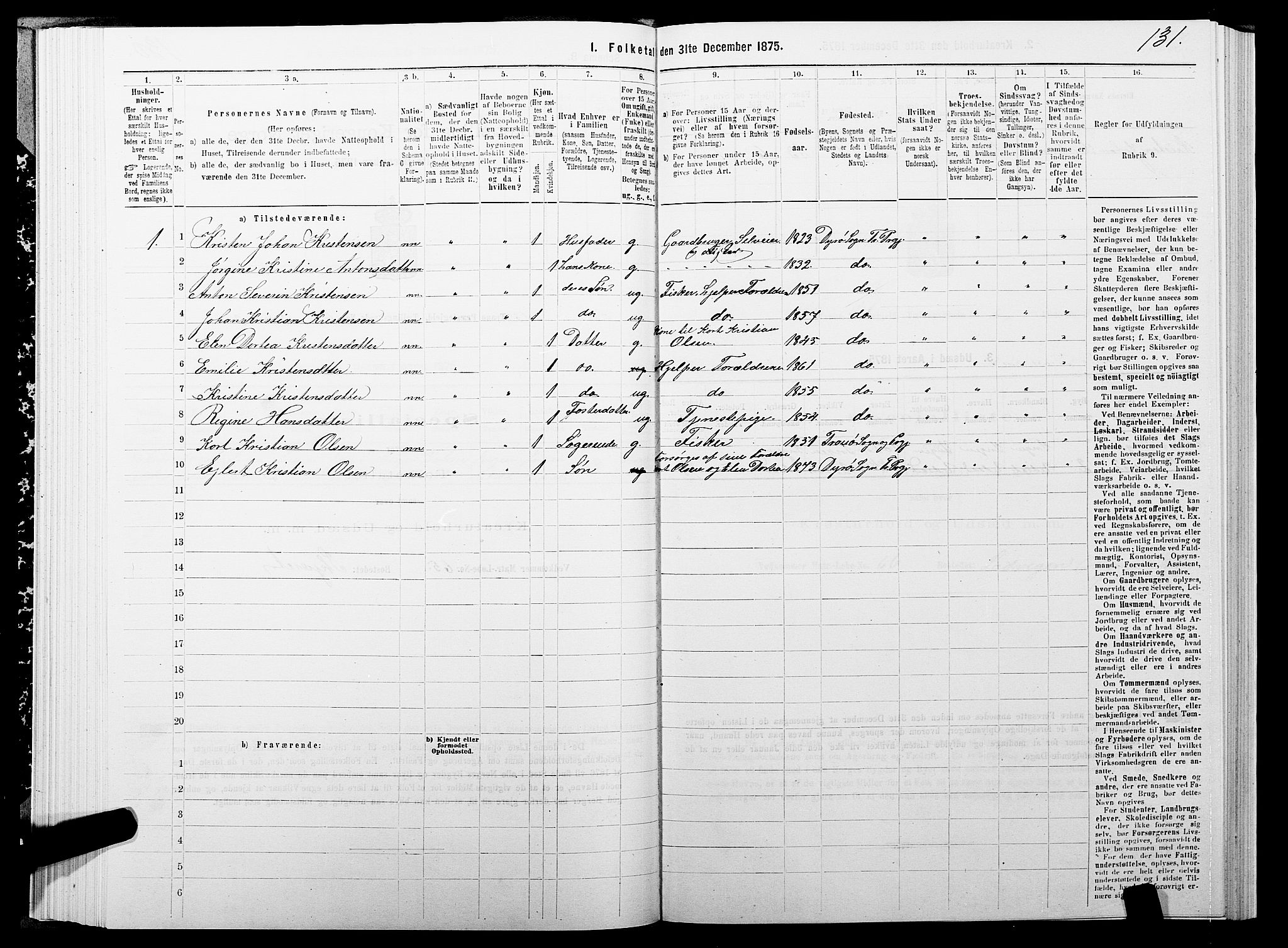 SATØ, 1875 census for 1927P Tranøy, 1875, p. 3131