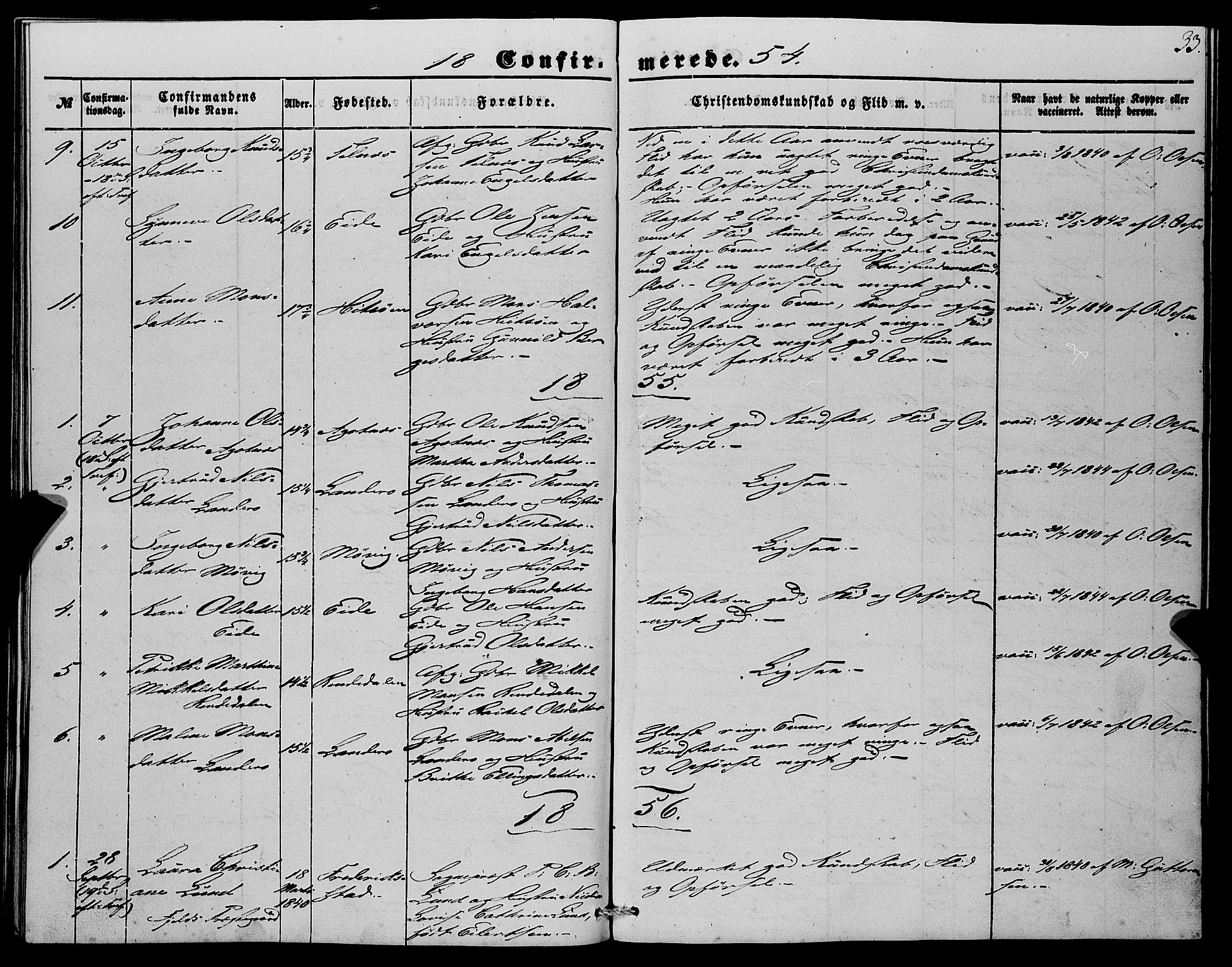 Fjell sokneprestembete, SAB/A-75301/H/Haa: Parish register (official) no. A 4, 1851-1870, p. 33
