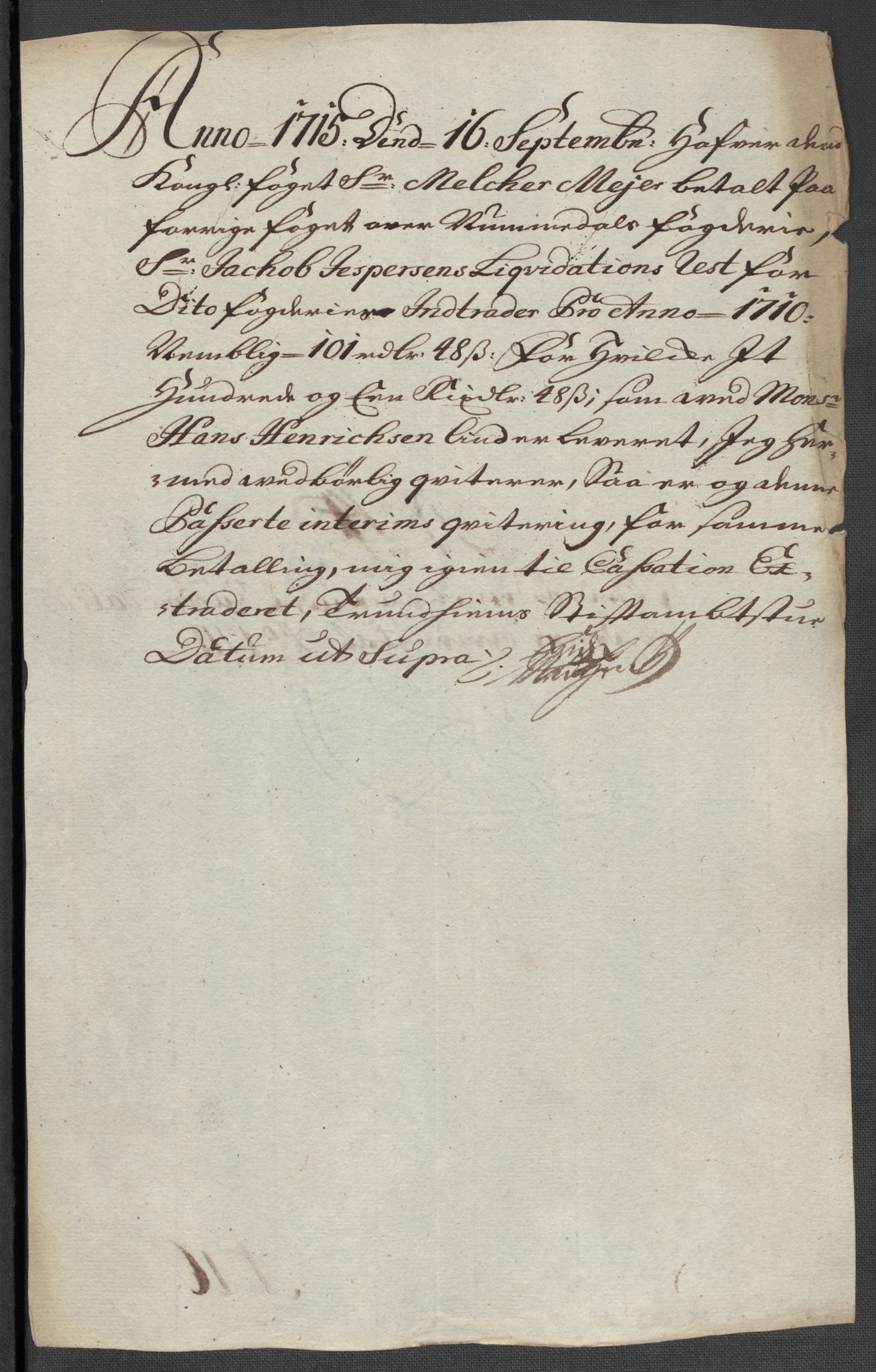 Rentekammeret inntil 1814, Reviderte regnskaper, Fogderegnskap, AV/RA-EA-4092/R64/L4432: Fogderegnskap Namdal, 1711, p. 293