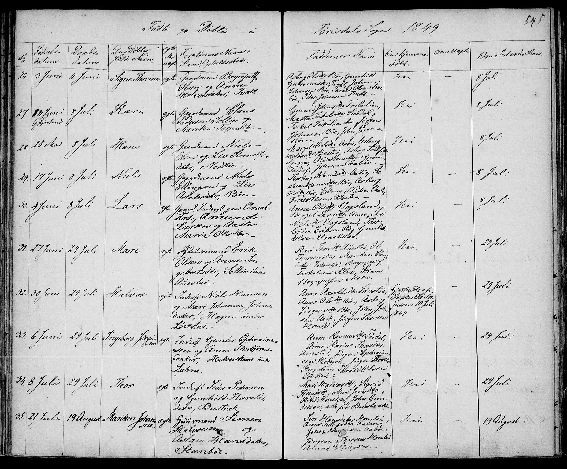 Drangedal kirkebøker, SAKO/A-258/F/Fa/L0007b: Parish register (official) no. 7b, 1837-1856, p. 545