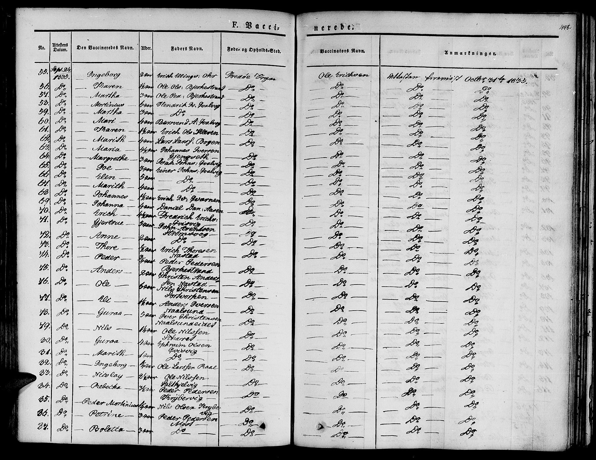 Ministerialprotokoller, klokkerbøker og fødselsregistre - Møre og Romsdal, AV/SAT-A-1454/572/L0843: Parish register (official) no. 572A06, 1832-1842, p. 448