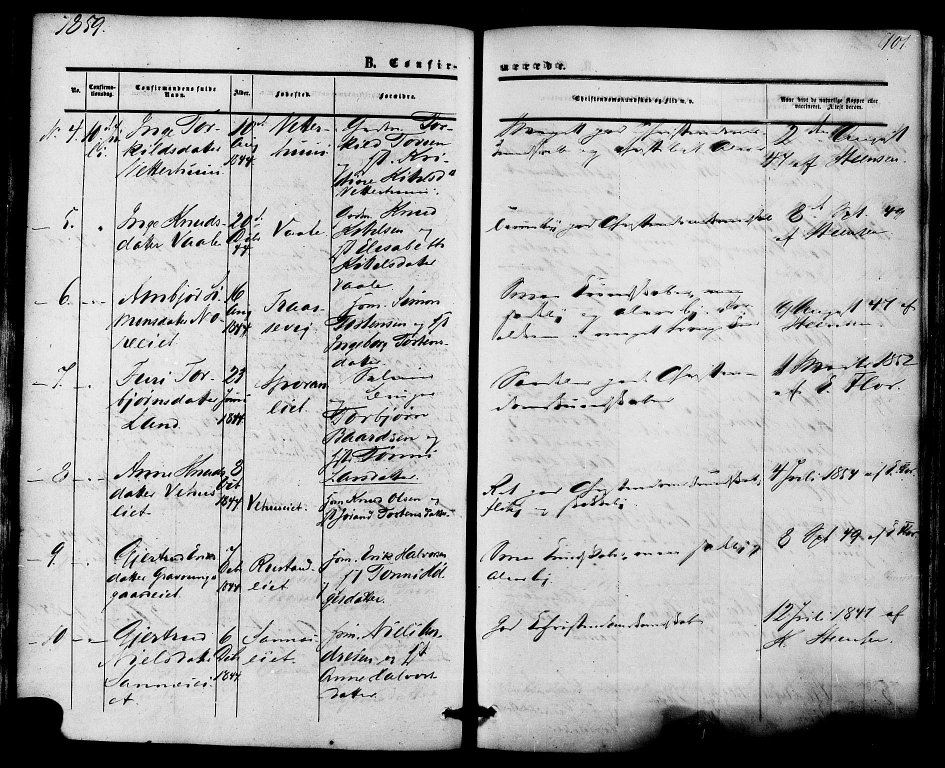 Nore kirkebøker, SAKO/A-238/F/Fa/L0003: Parish register (official) no. I 3, 1858-1866, p. 101