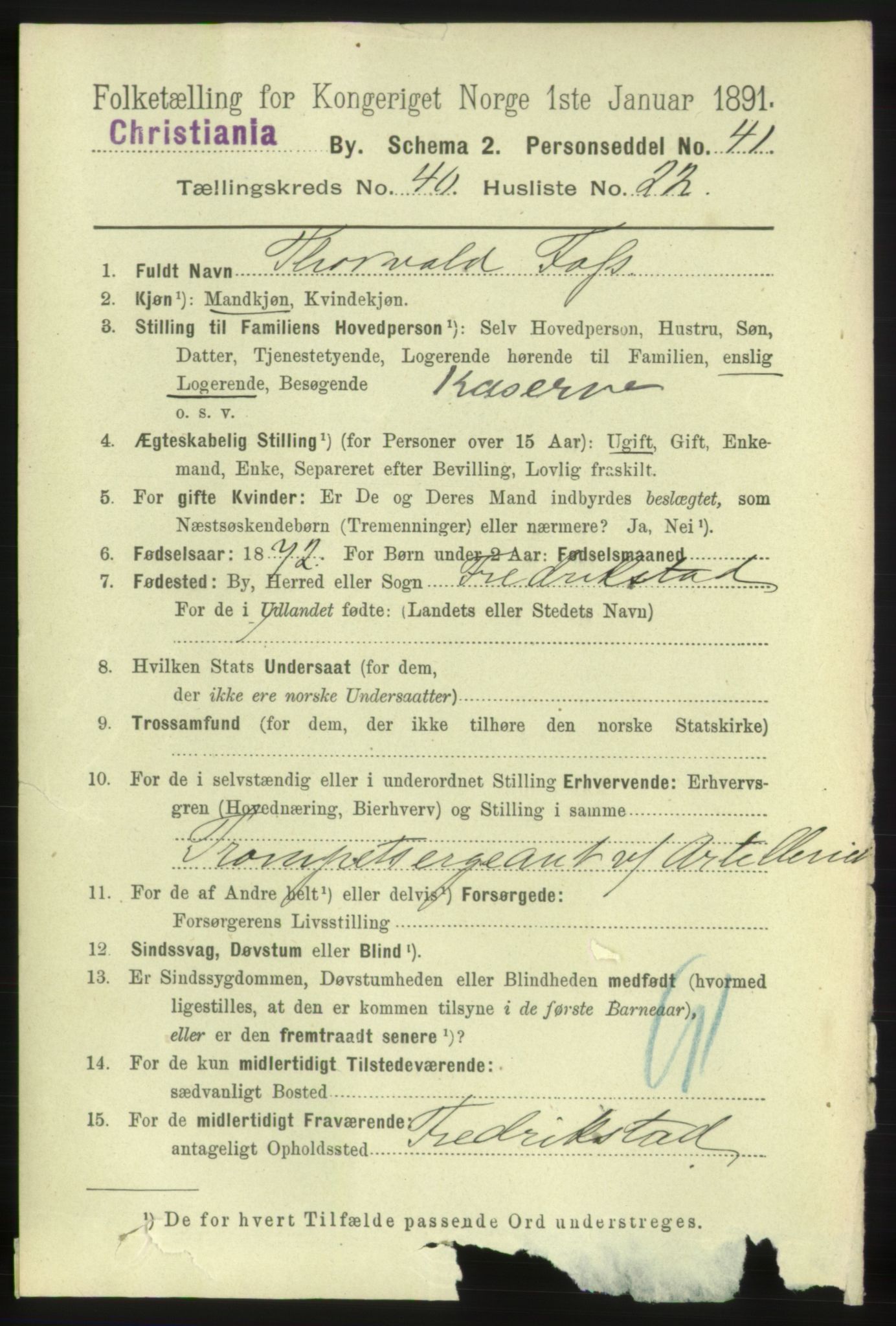 RA, 1891 census for 0301 Kristiania, 1891, p. 23651