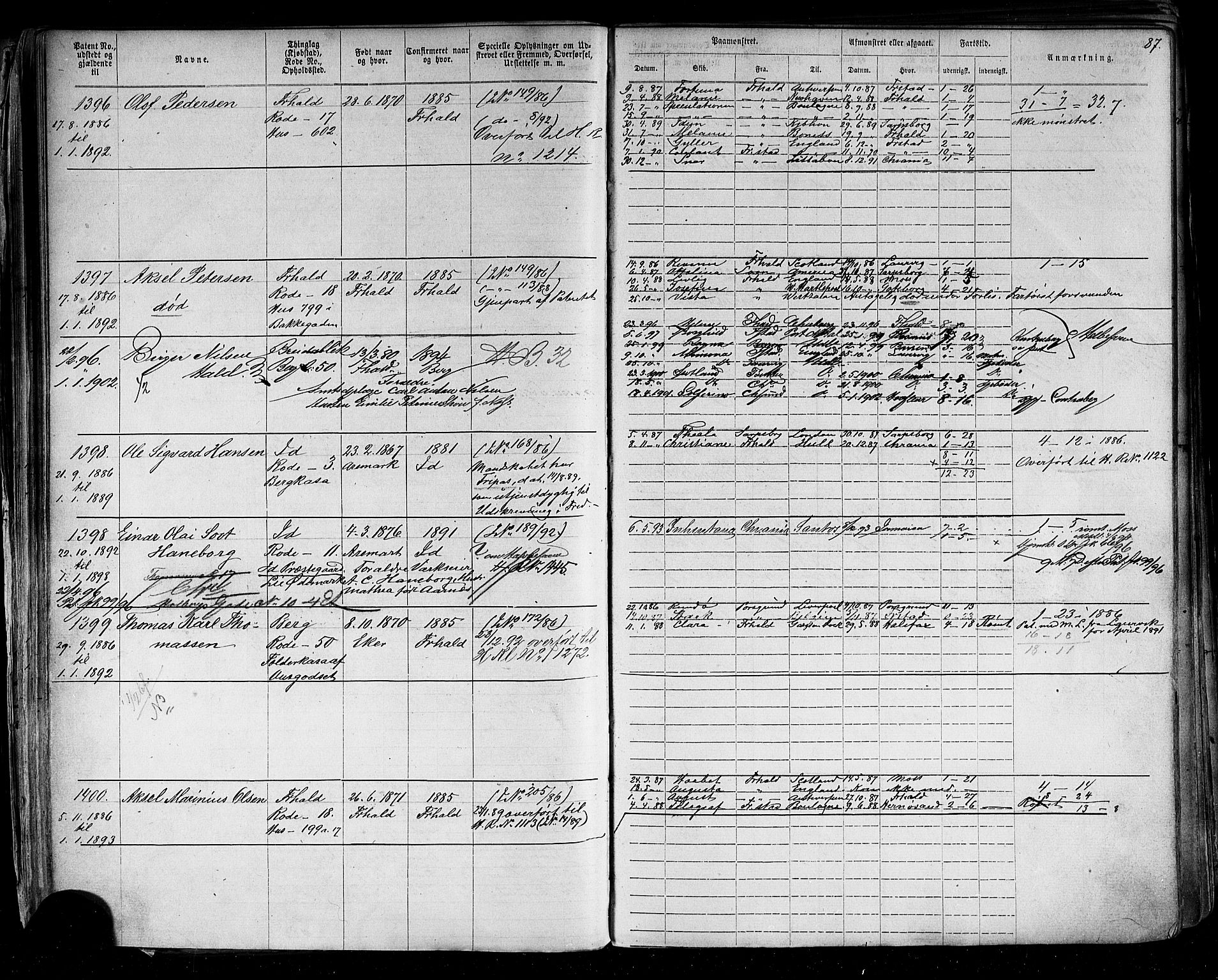 Halden mønstringskontor, SAO/A-10569a/F/Fc/Fca/L0003: Annotasjonsrulle, 1875-1910, p. 93