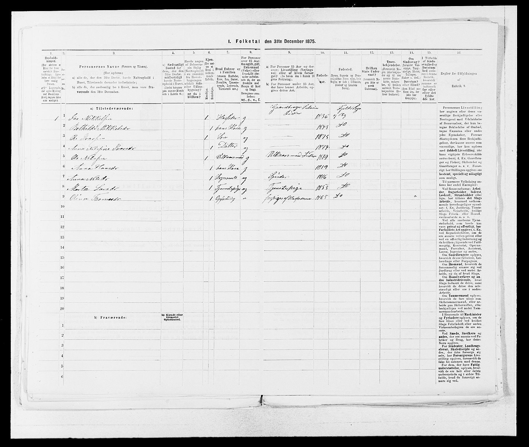SAB, 1875 census for 1246P Fjell, 1875, p. 451