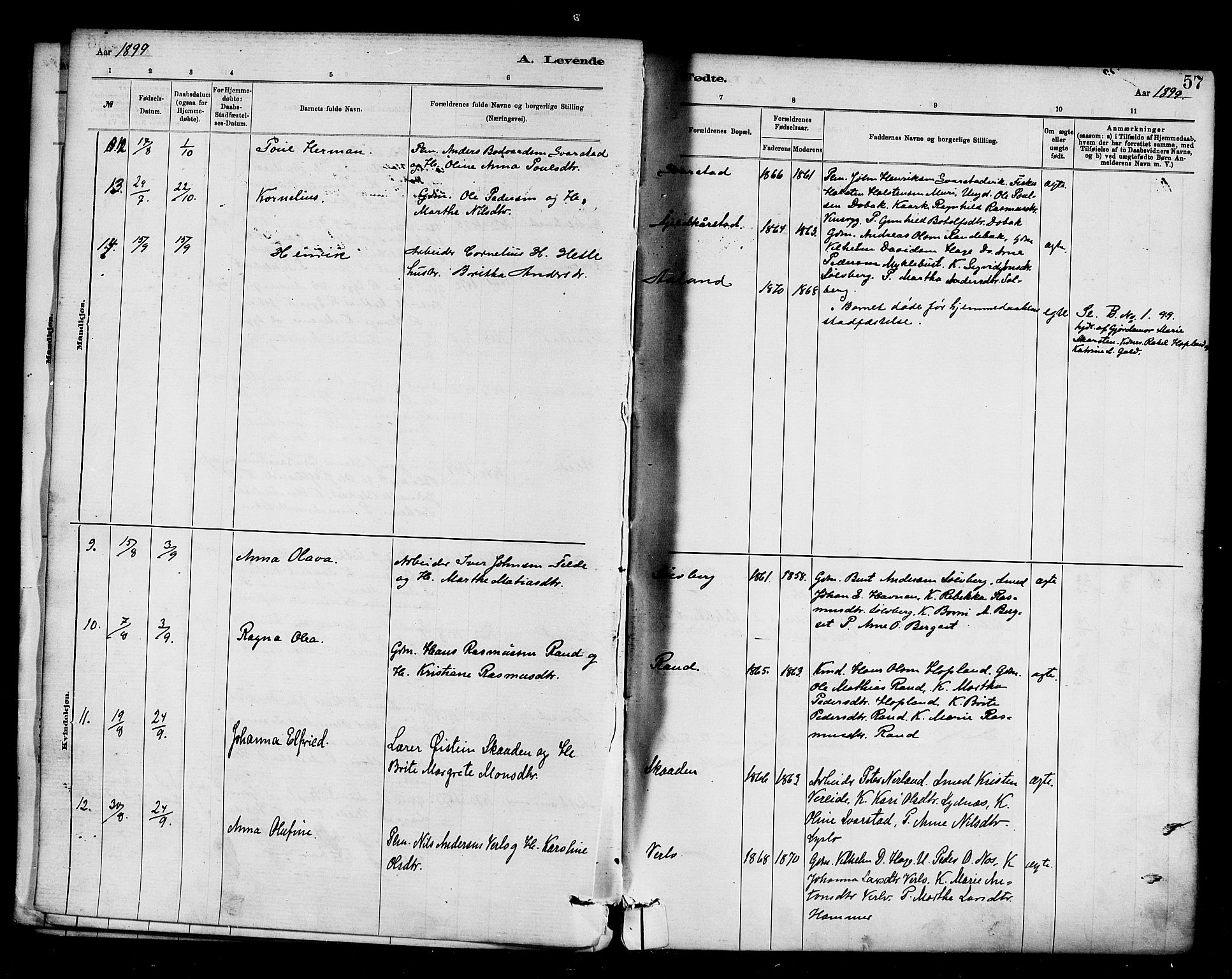 Innvik sokneprestembete, AV/SAB-A-80501: Parish register (official) no. D 1, 1879-1900, p. 57