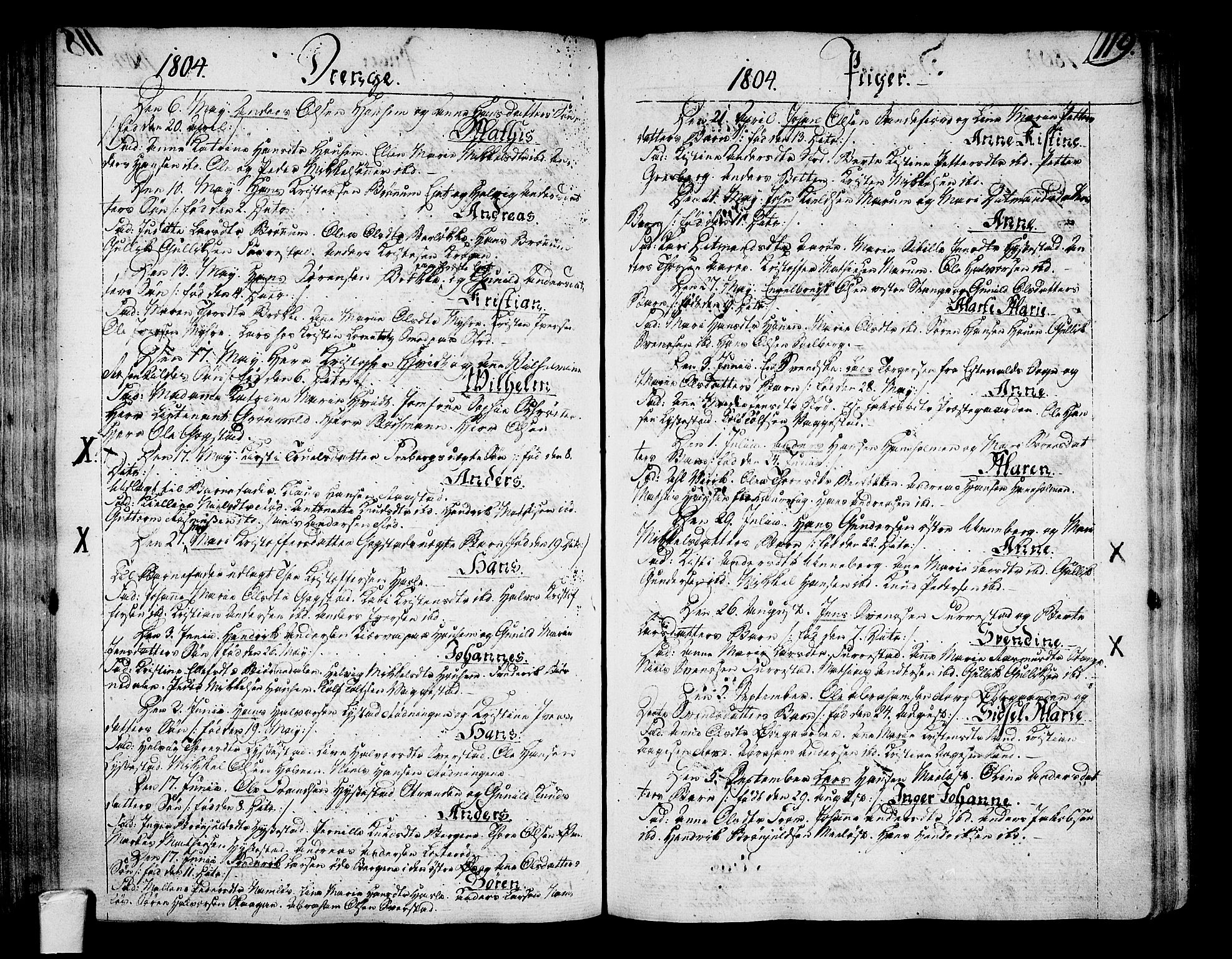 Sandar kirkebøker, SAKO/A-243/F/Fa/L0003: Parish register (official) no. 3, 1789-1814, p. 119