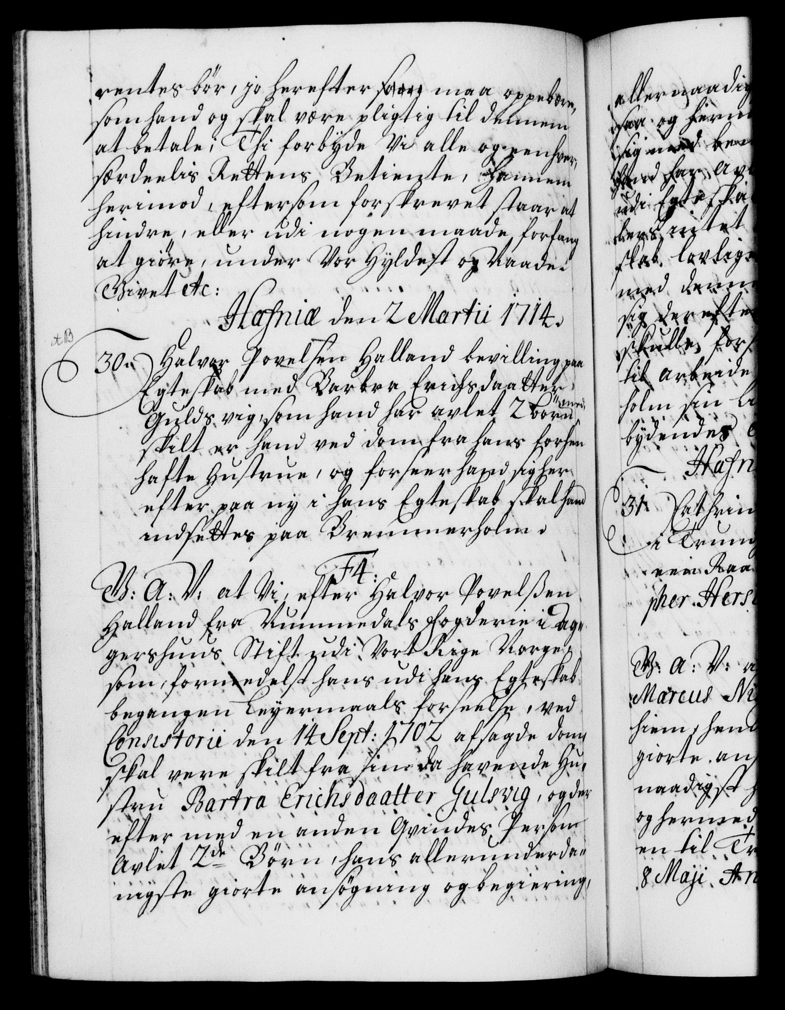 Danske Kanselli 1572-1799, AV/RA-EA-3023/F/Fc/Fca/Fcaa/L0021: Norske registre, 1712-1715, p. 248b