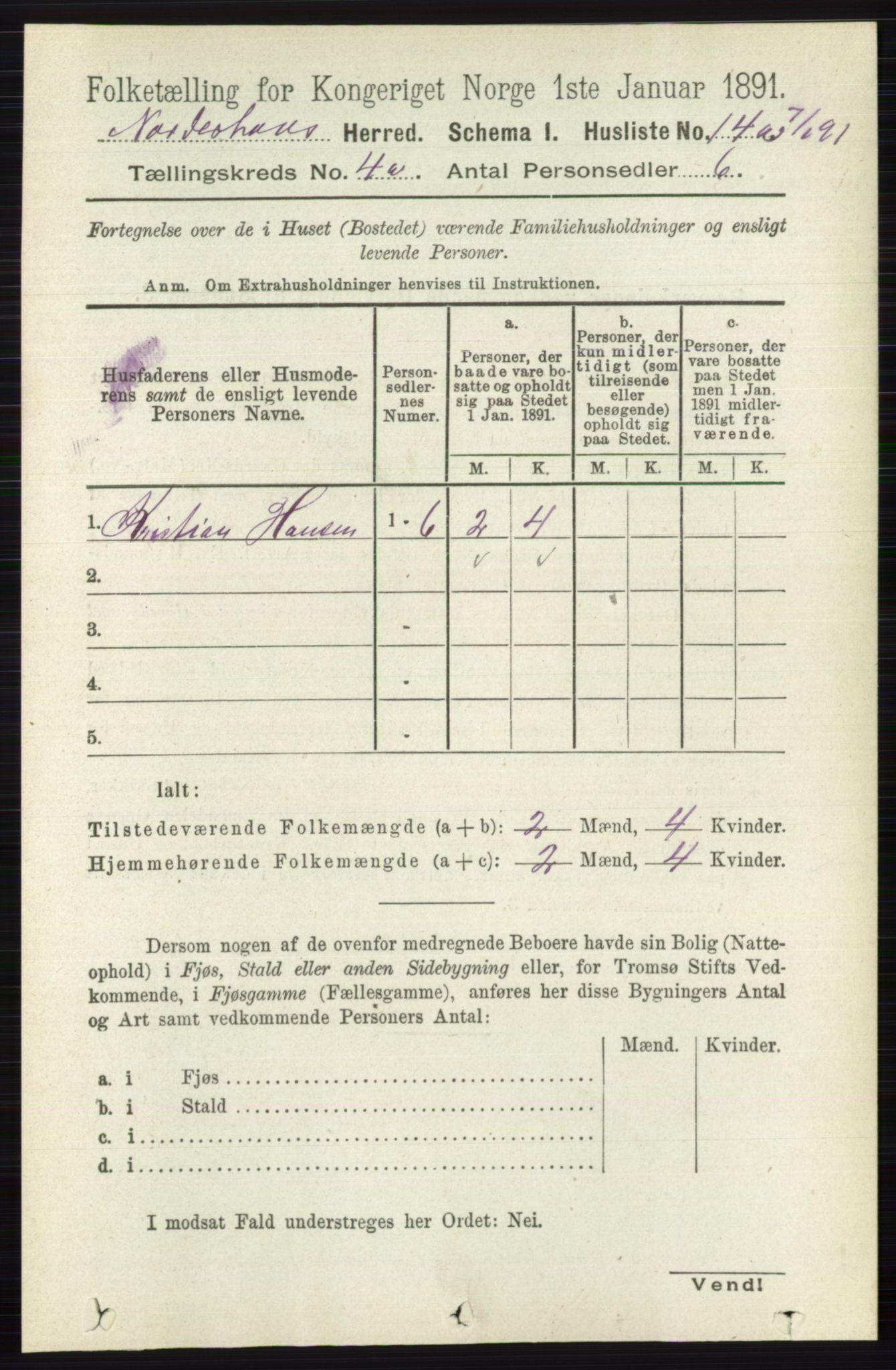 RA, 1891 census for 0613 Norderhov, 1891, p. 1702