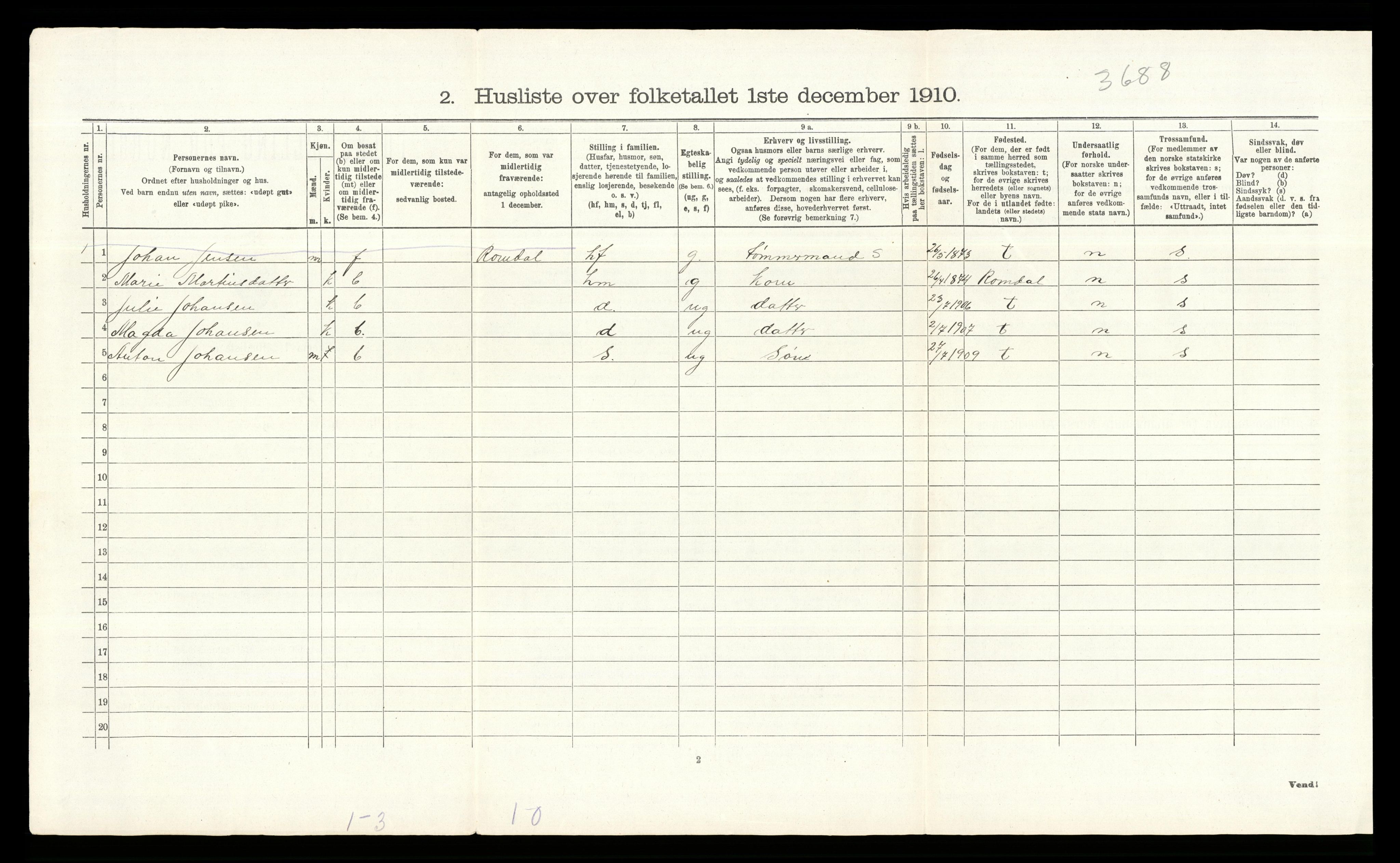 RA, 1910 census for Løten, 1910, p. 1553