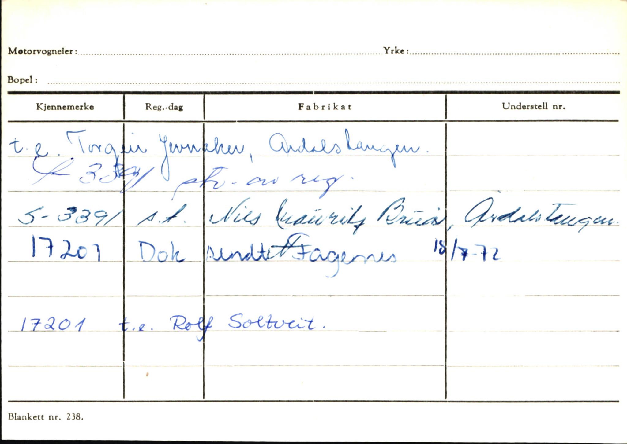 Statens vegvesen, Sogn og Fjordane vegkontor, AV/SAB-A-5301/4/F/L0146: Registerkort Årdal R-Å samt diverse kort, 1945-1975, p. 32