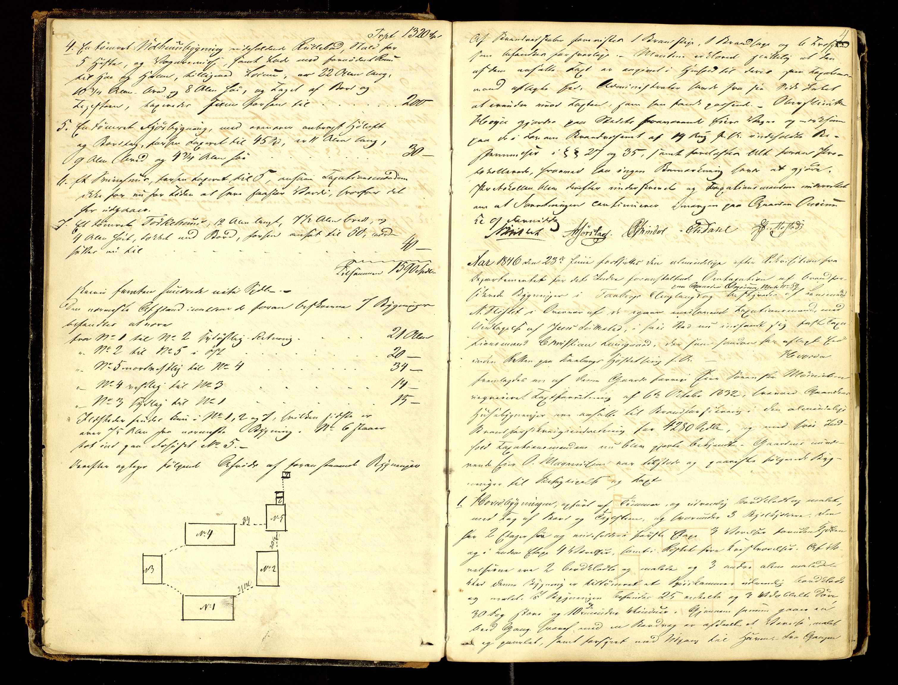 Norges Brannkasse, Fåberg, AV/SAH-NBRANF-041/F/L0001: Branntakstprotokoll, 1846-1915, p. 3b-4a