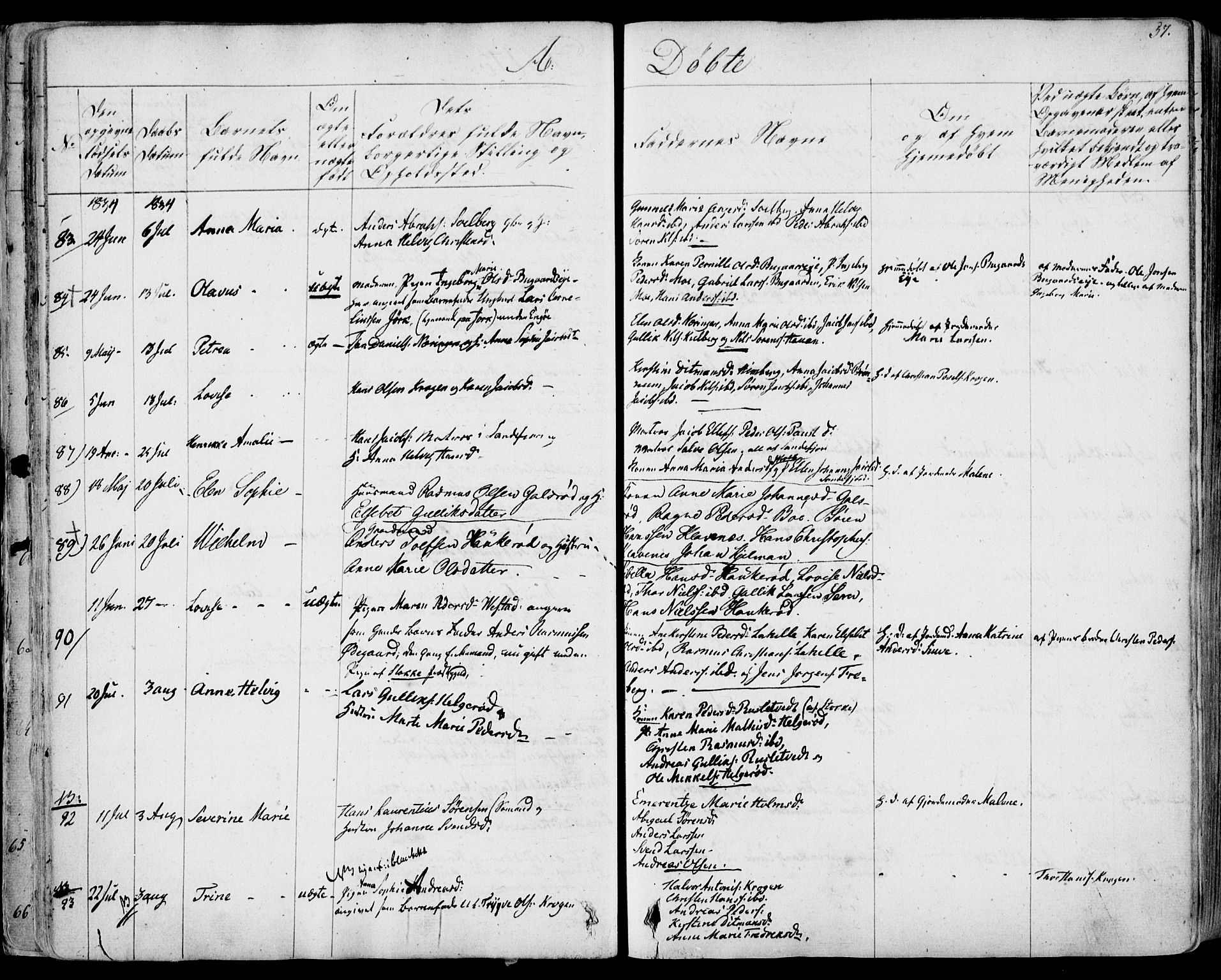 Sandar kirkebøker, AV/SAKO-A-243/F/Fa/L0005: Parish register (official) no. 5, 1832-1847, p. 56-57