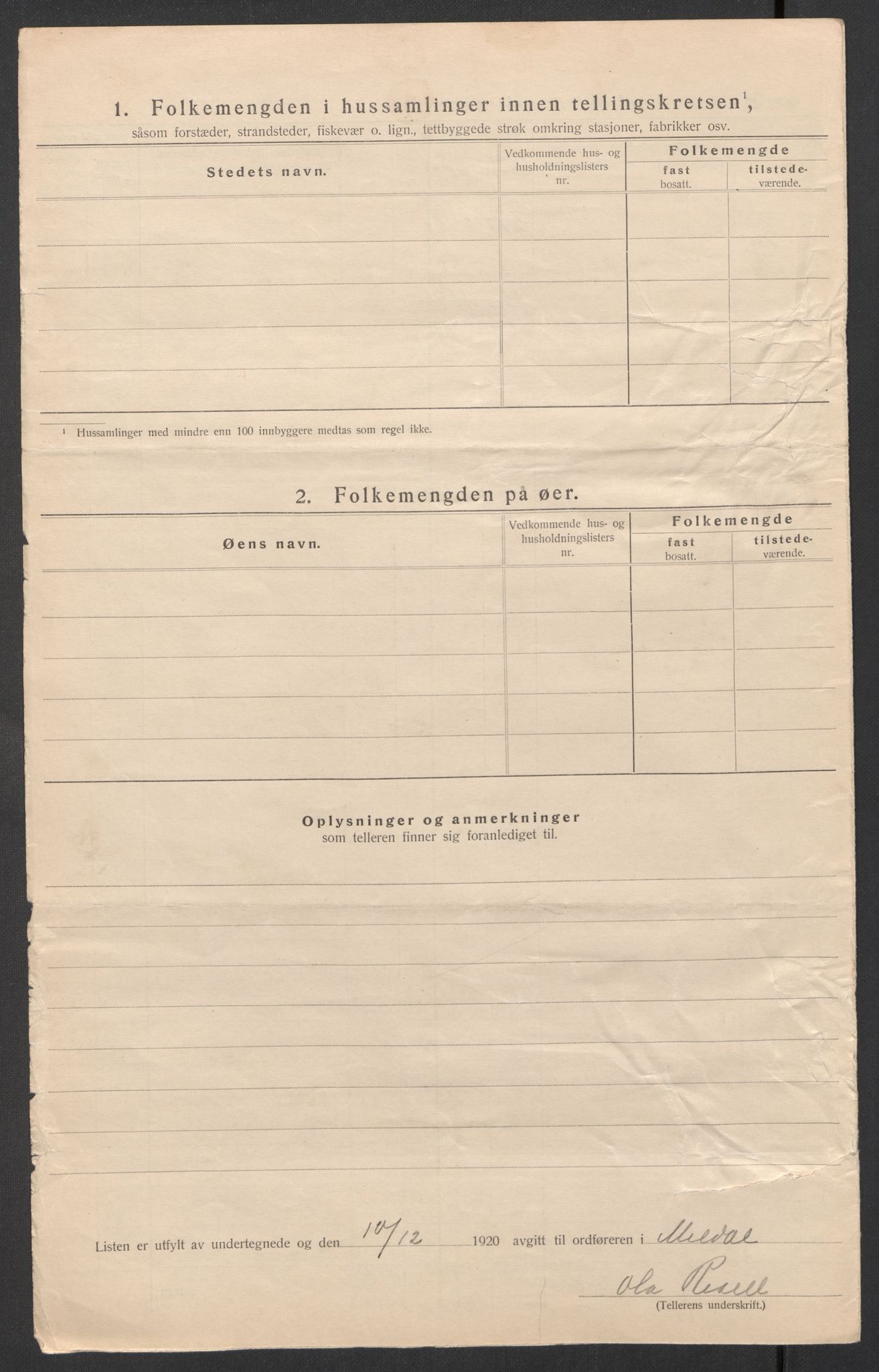 SAT, 1920 census for Meldal, 1920, p. 48