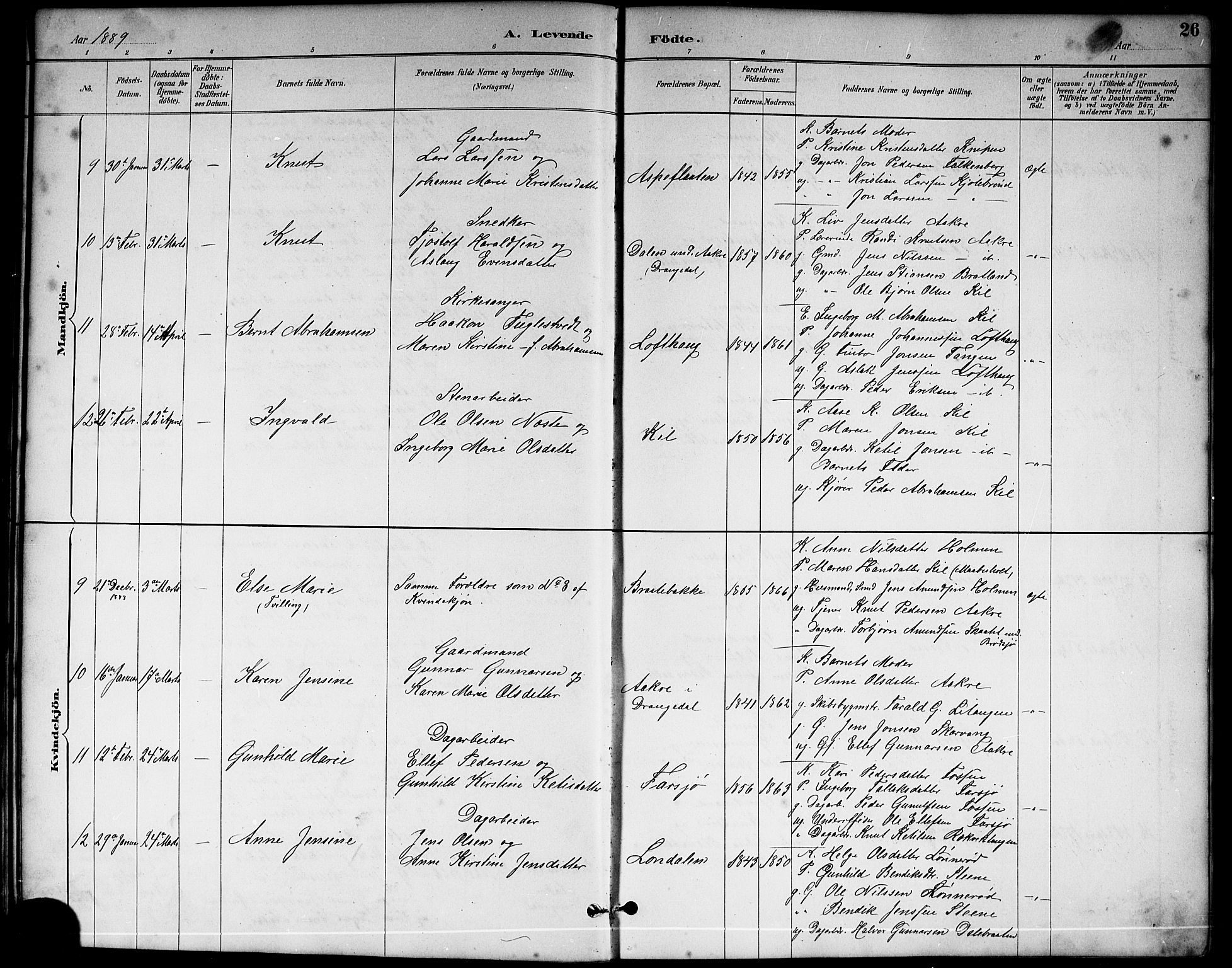 Sannidal kirkebøker, AV/SAKO-A-296/G/Ga/L0003: Parish register (copy) no. 3, 1887-1922, p. 26