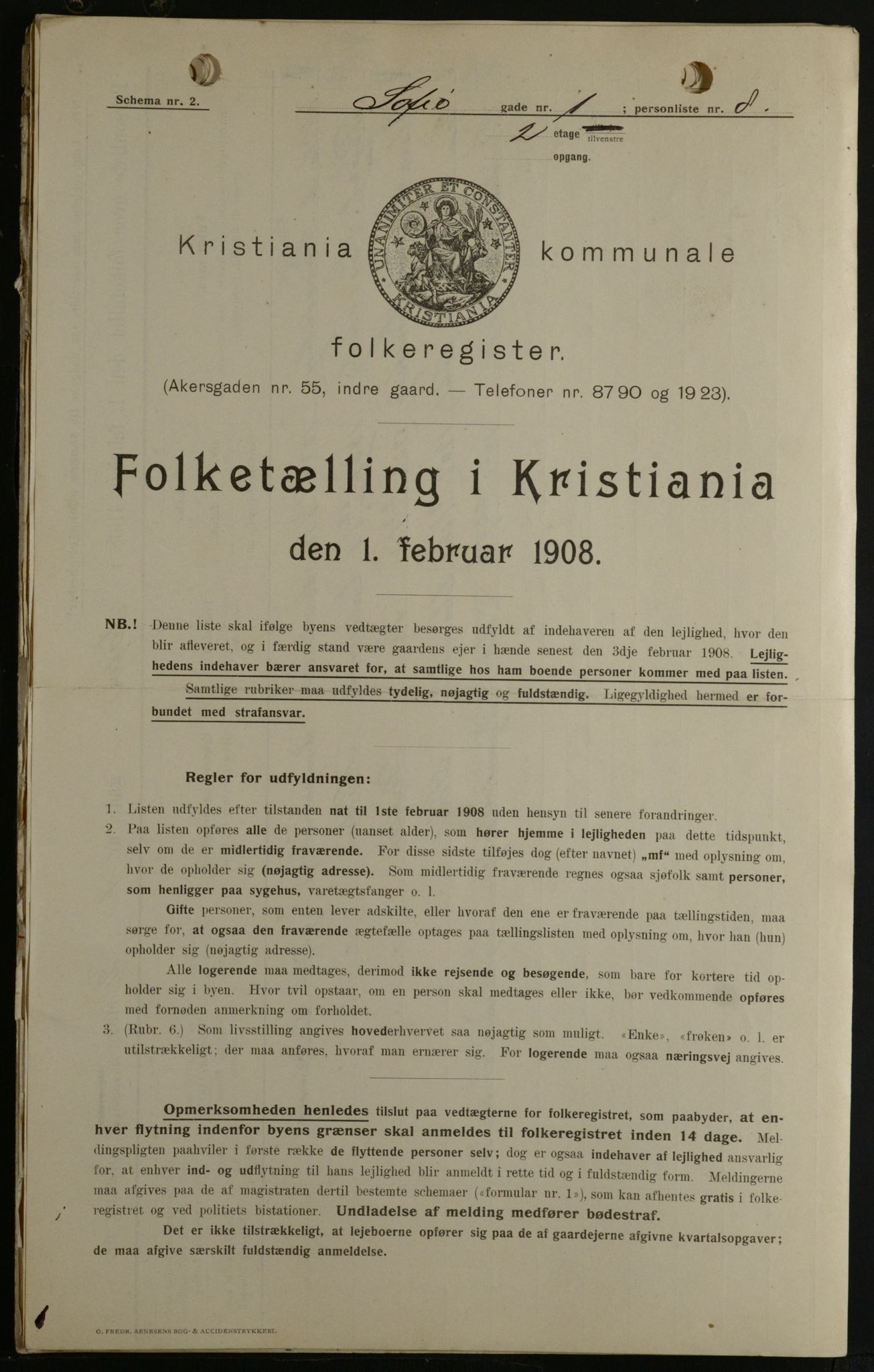 OBA, Municipal Census 1908 for Kristiania, 1908, p. 88808